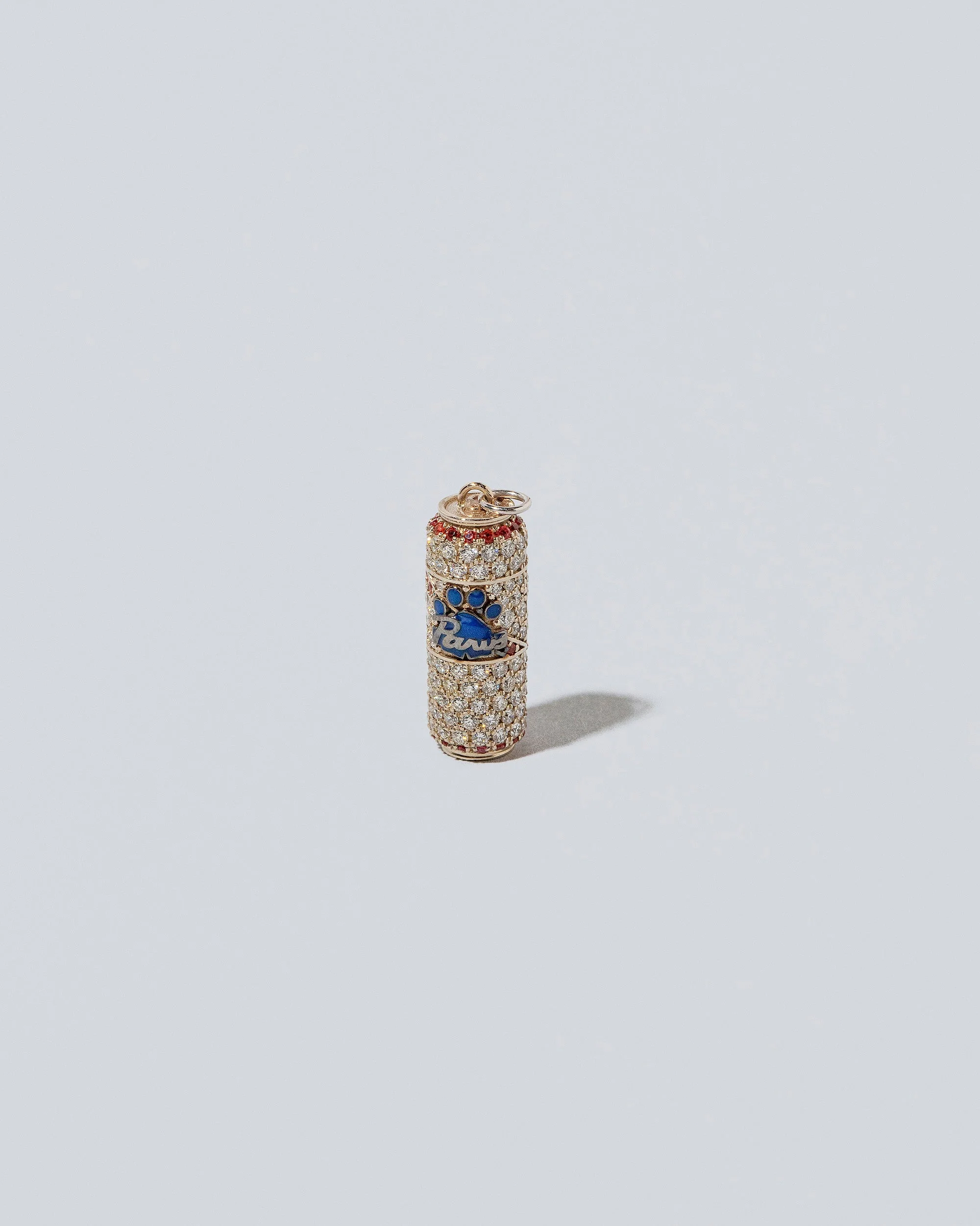'Paws Blue Ribbon' Aluminum Can Charm