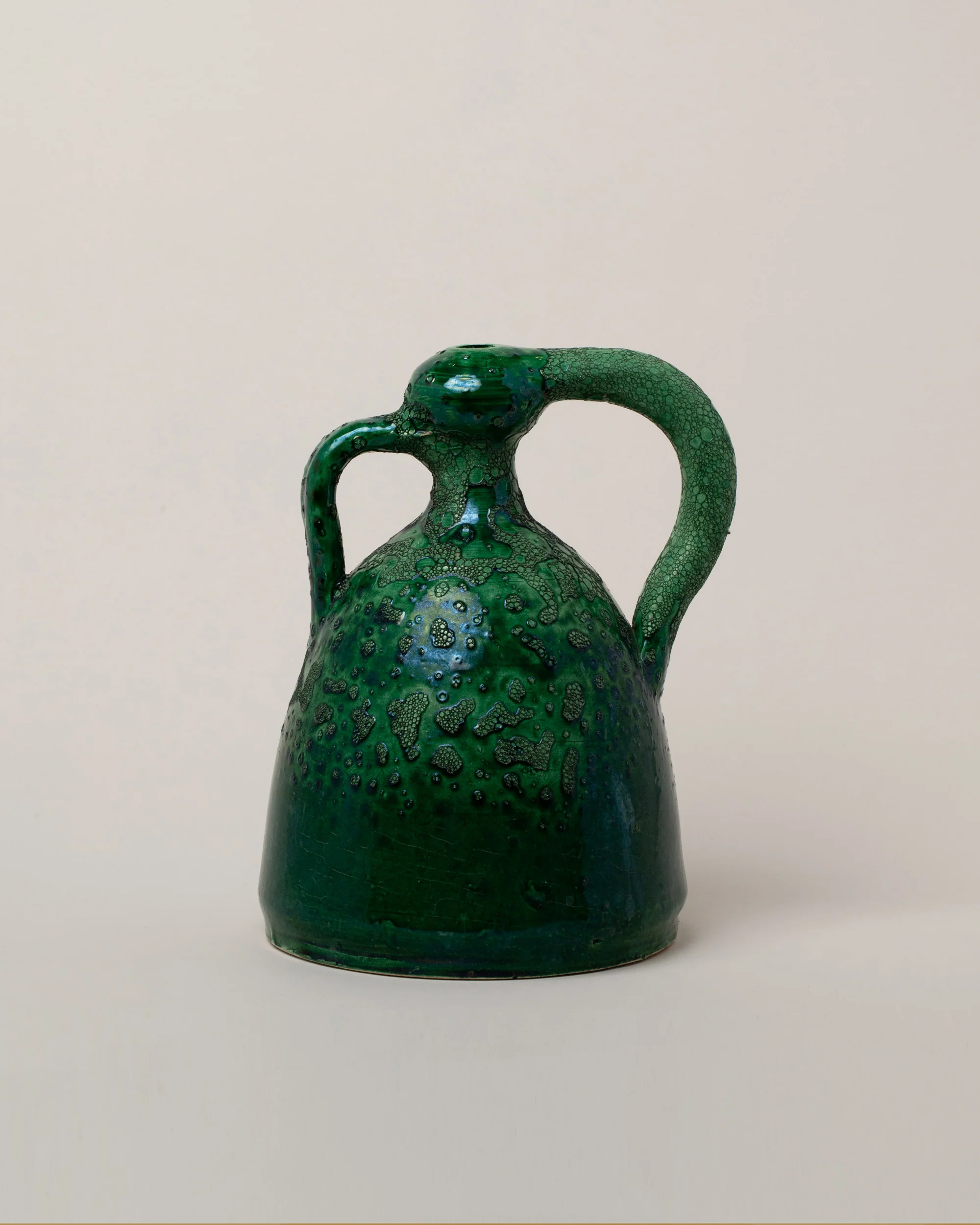 Crackled Handled Vessel
