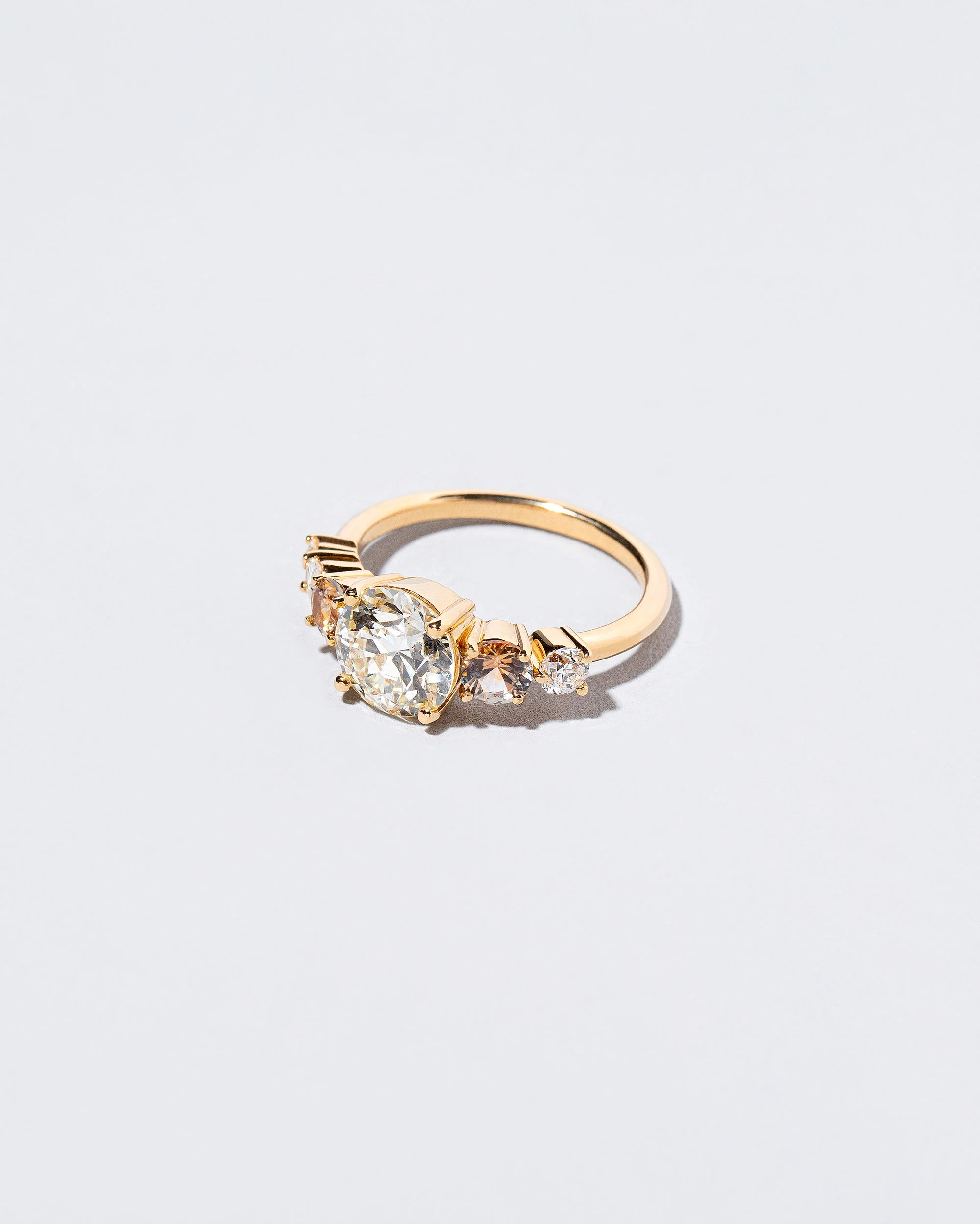 Auriga Ring - White Diamond & Peach Sapphire - Image 2
