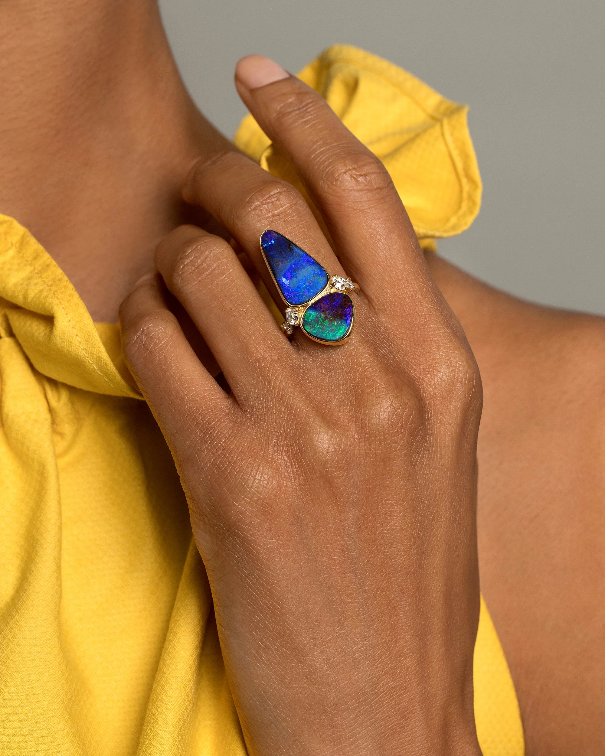 Australian Boulder Opal Ring - Image 3