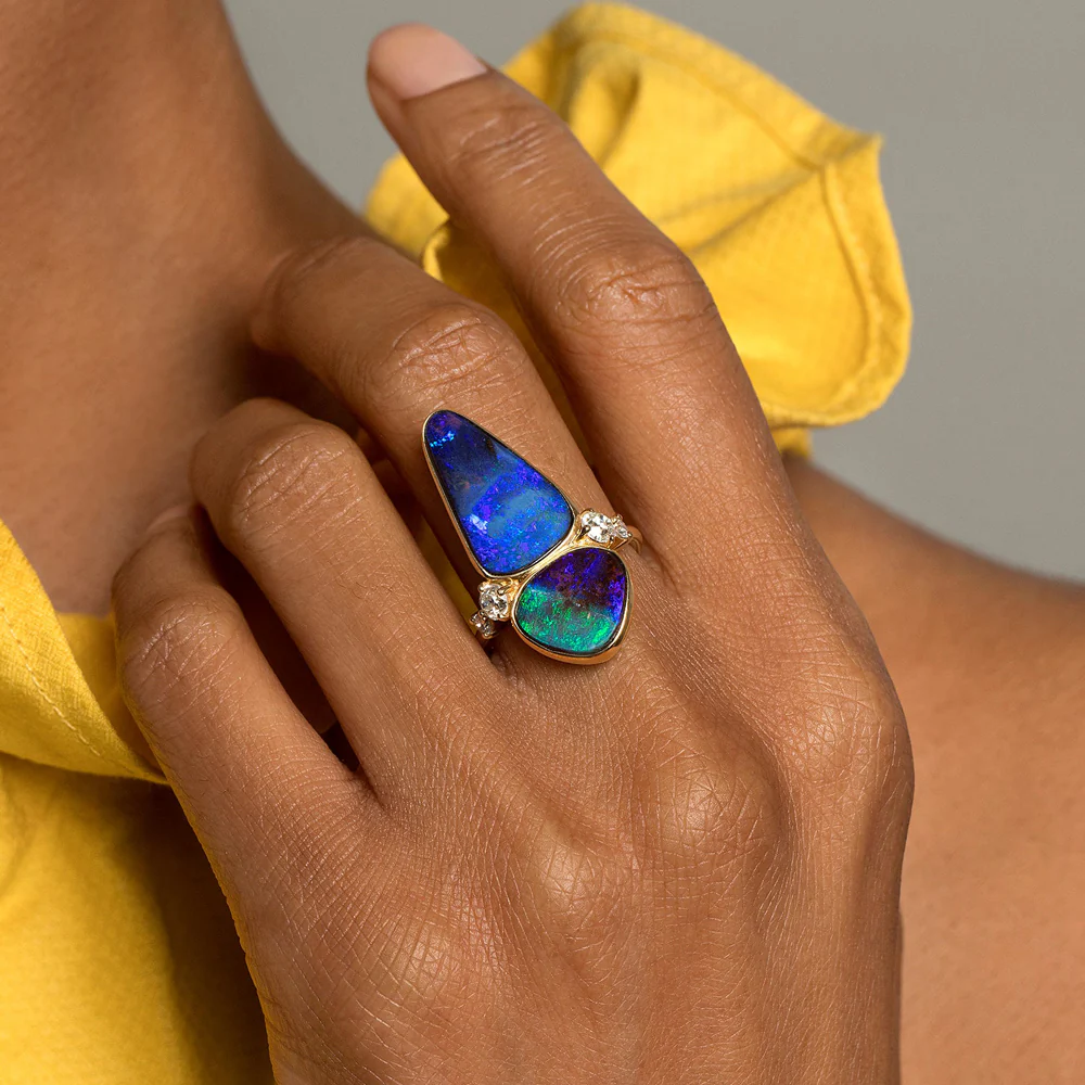 Australian Boulder Opal Ring - Image 4
