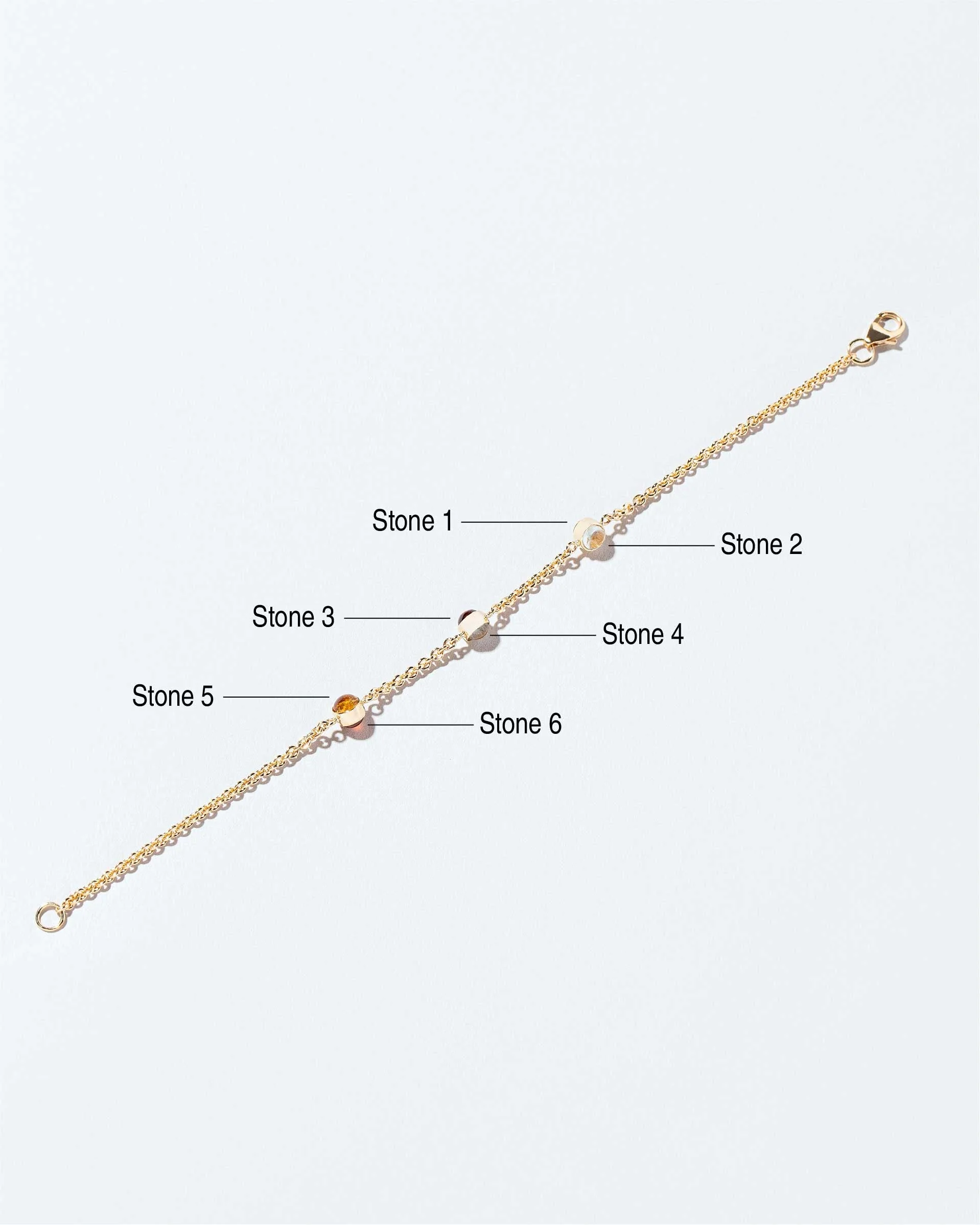 Birthstone Bracelet - Three Bezels - Image 5