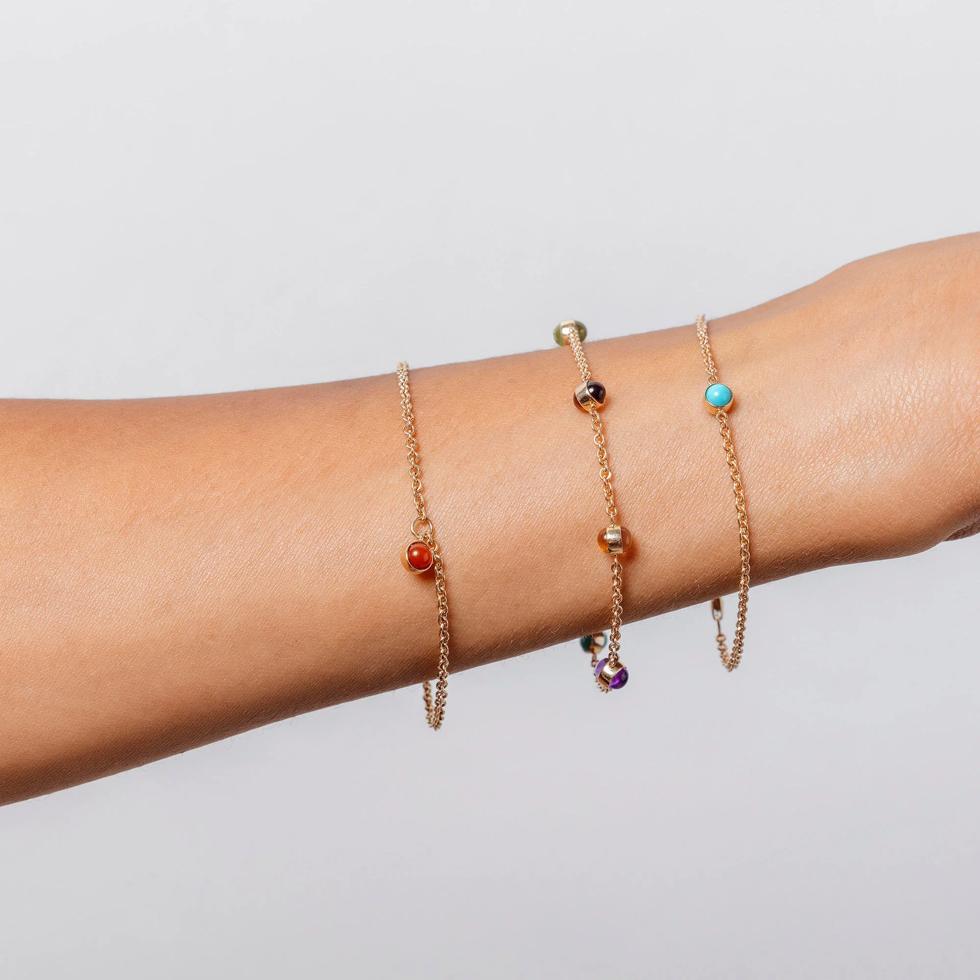Birthstone Bracelet - Three Bezels - Image 7