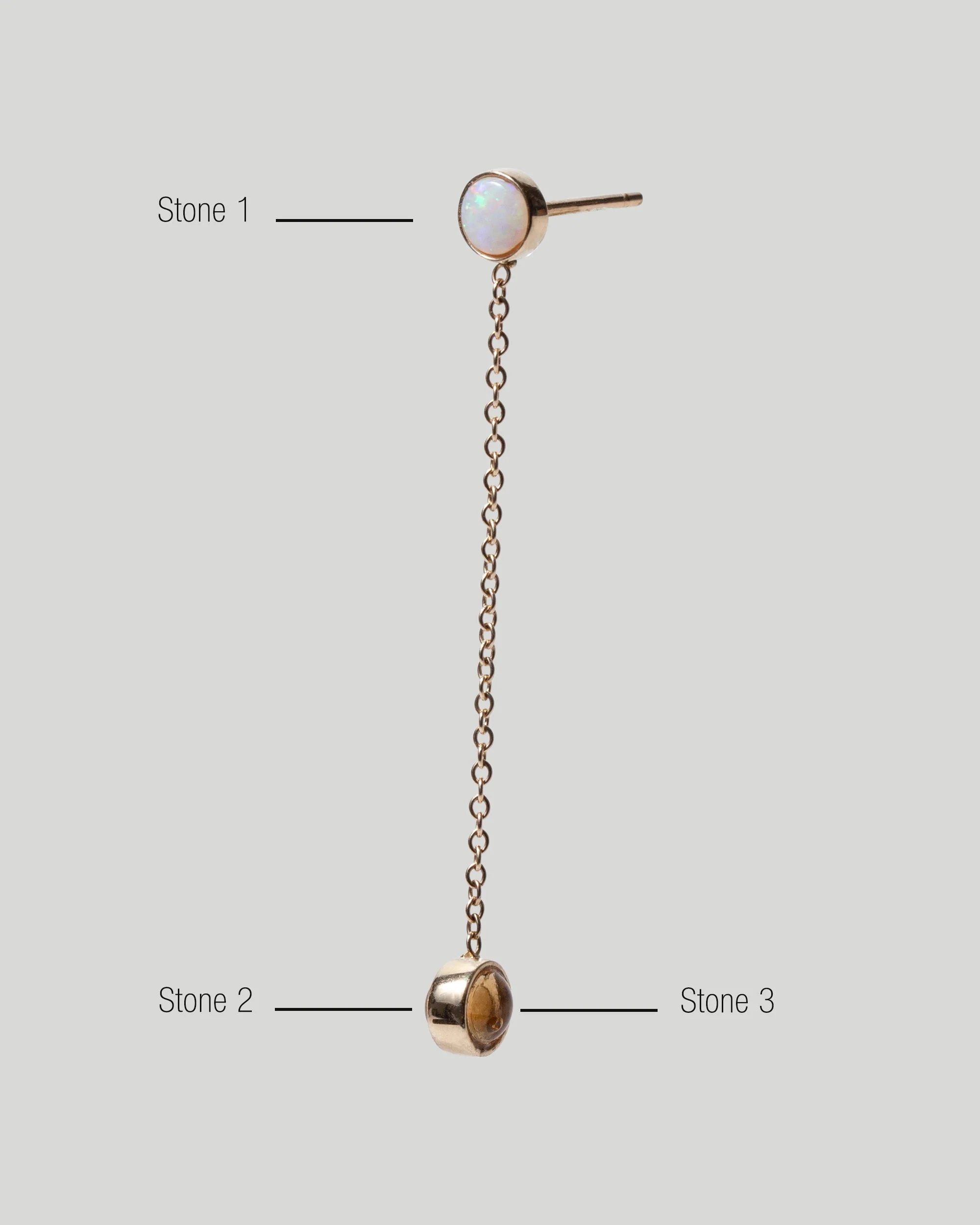 Birthstone Earring Single - One-Drop - Image 3