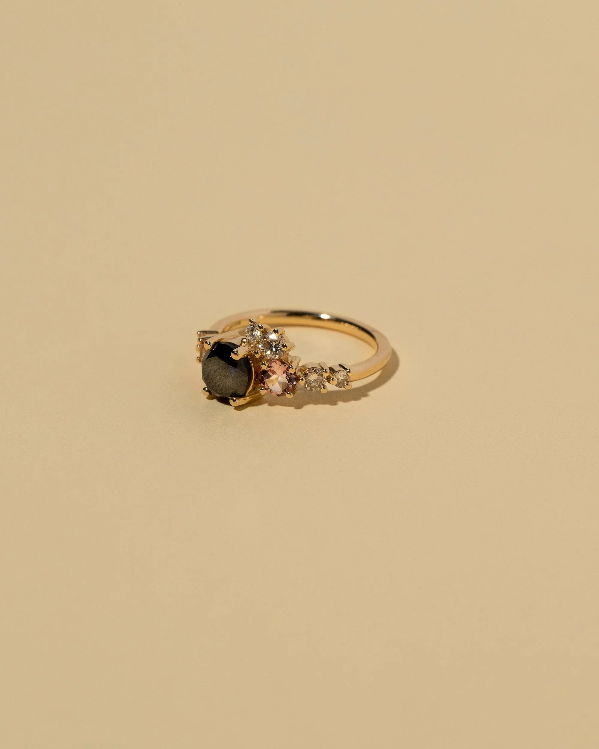 Luna Ring - Black & Champagne Diamond - Image 3