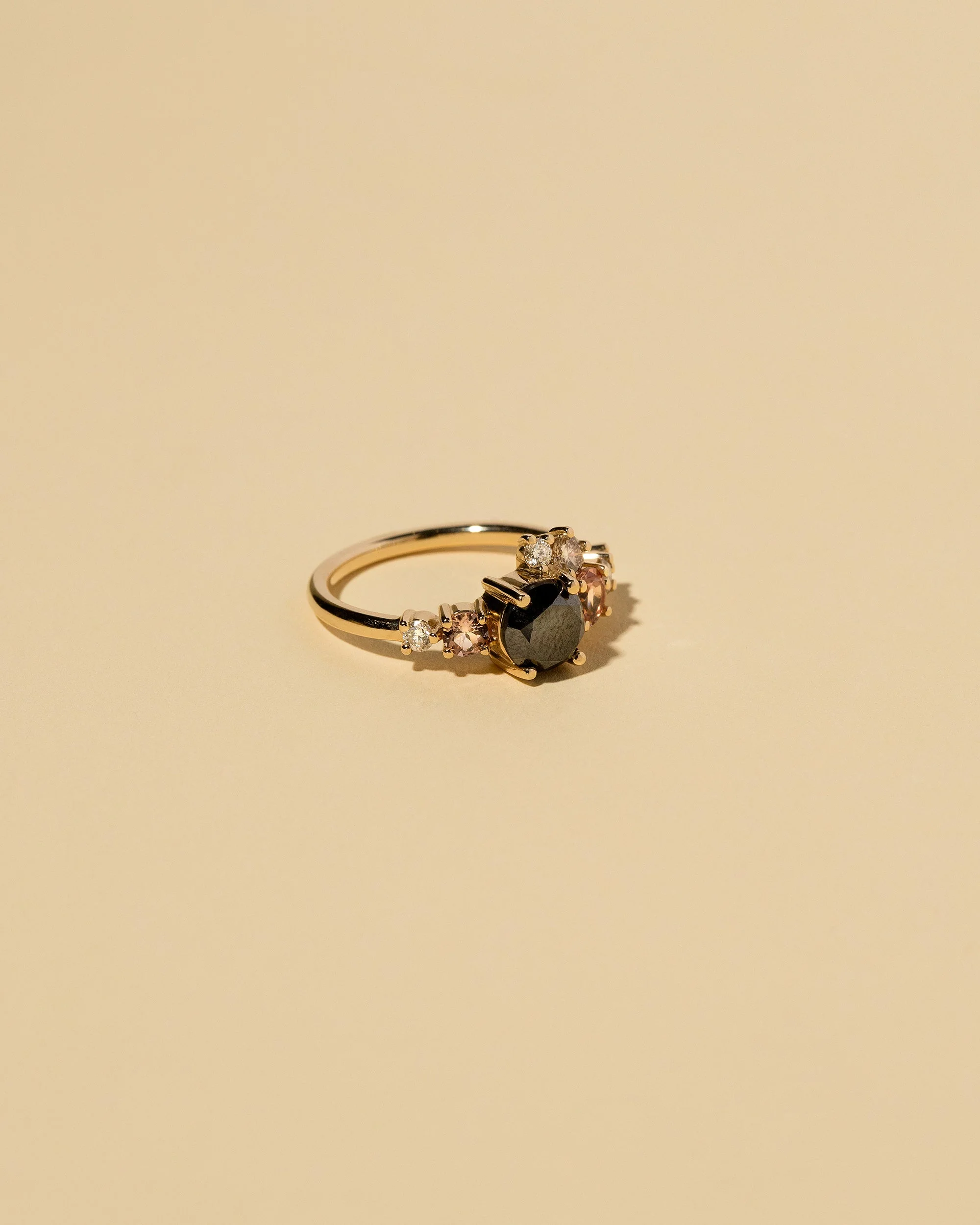 Luna Ring - Black & Champagne Diamond - Image 4
