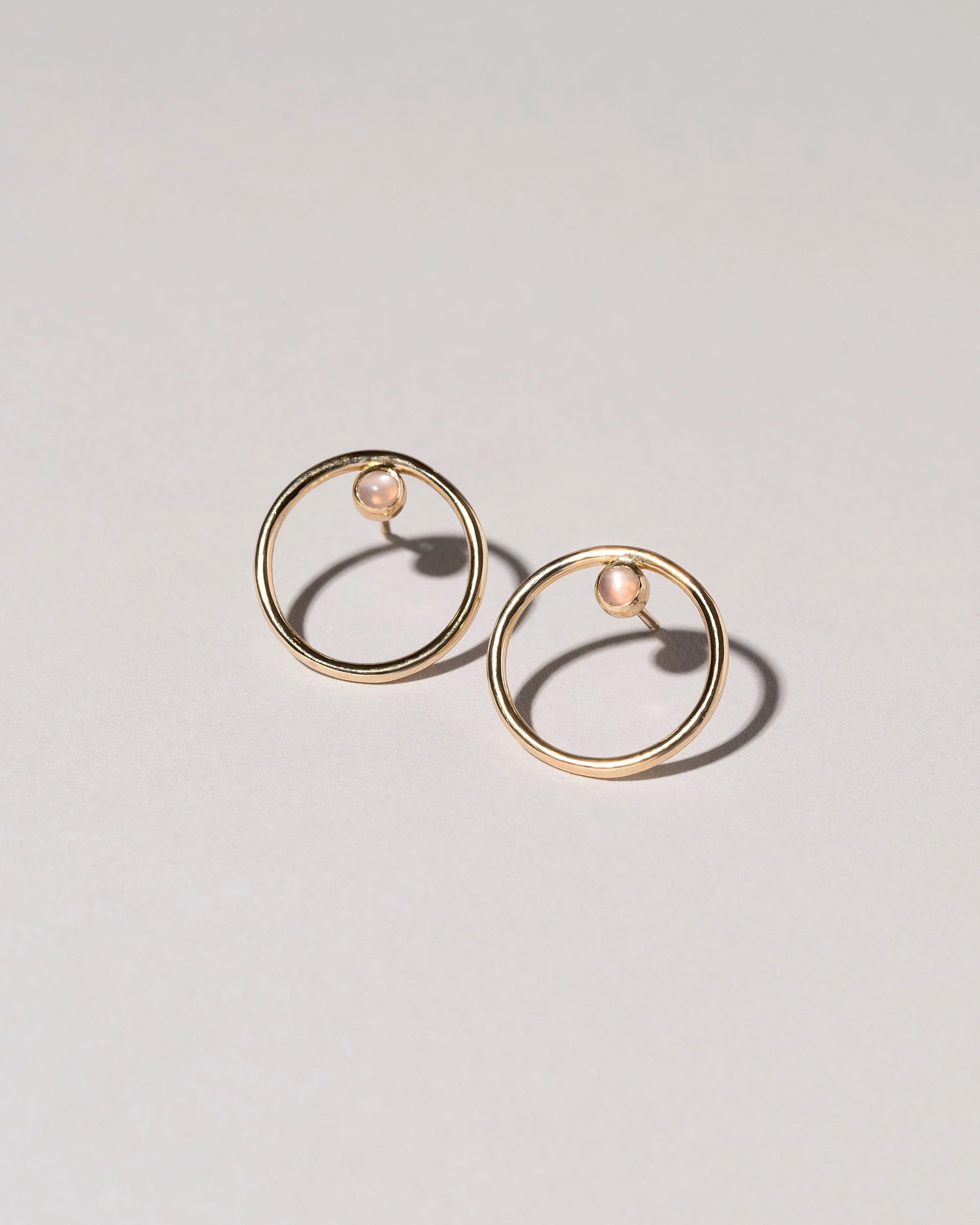 Coil Stud Earrings - Moonstone