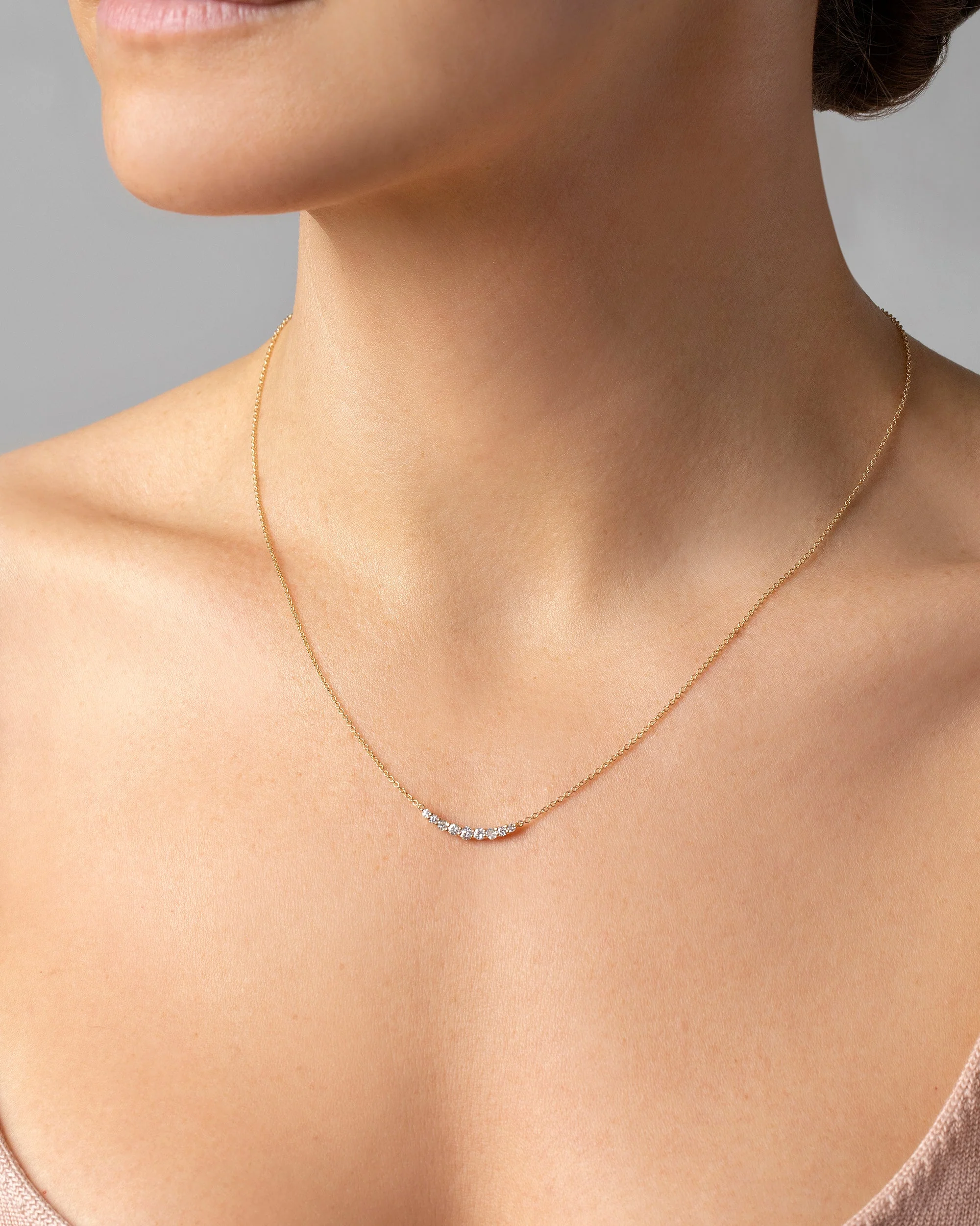 Crescent Necklace - White Diamond - Image 4
