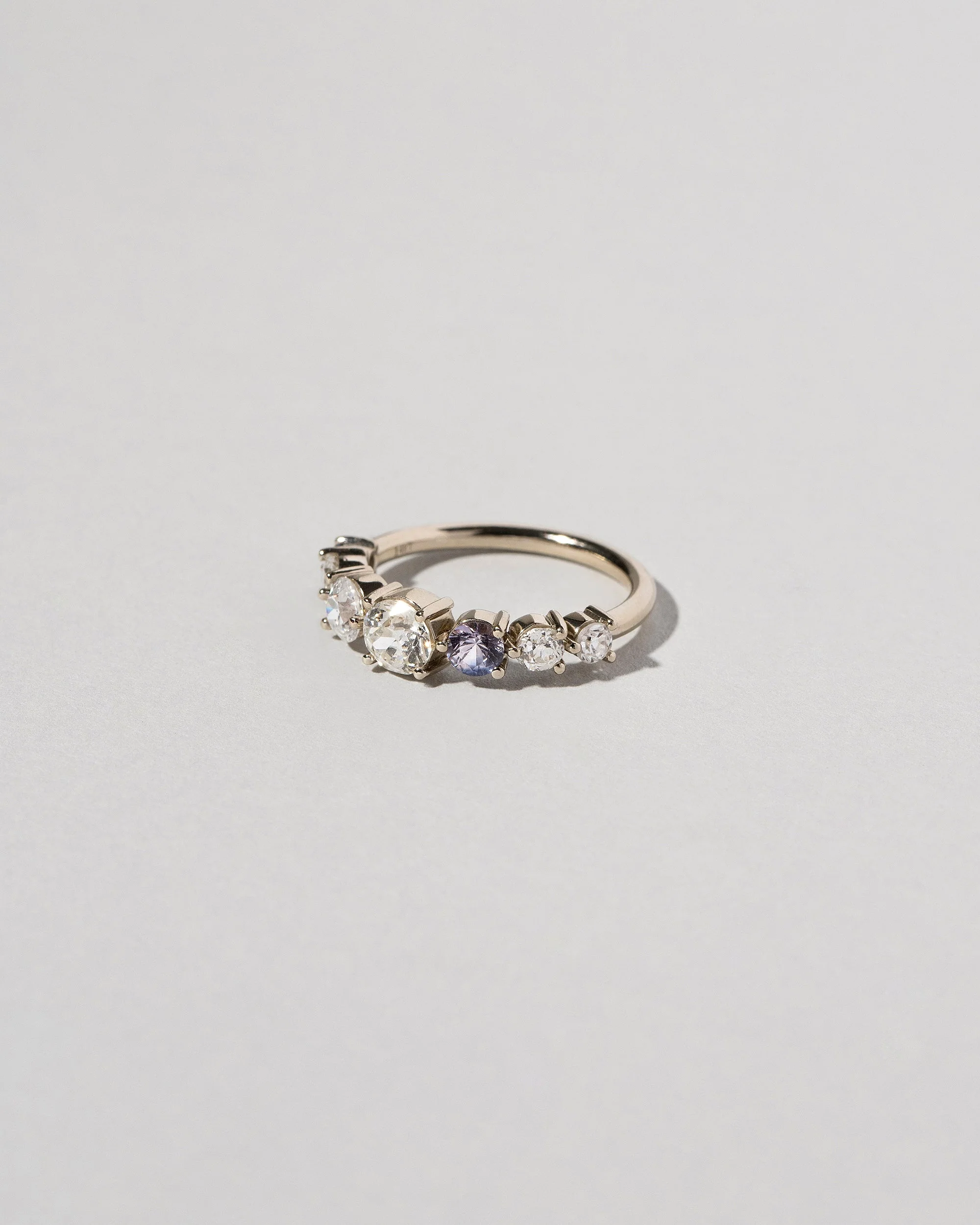 Diamond & Sapphire Line Cluster Ring - Image 2