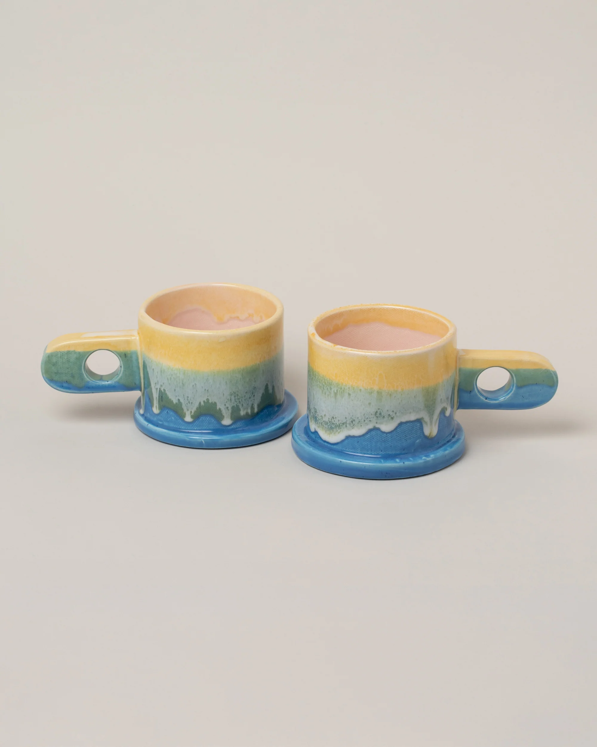 Double Dip Mug Set - Yellow & Blue