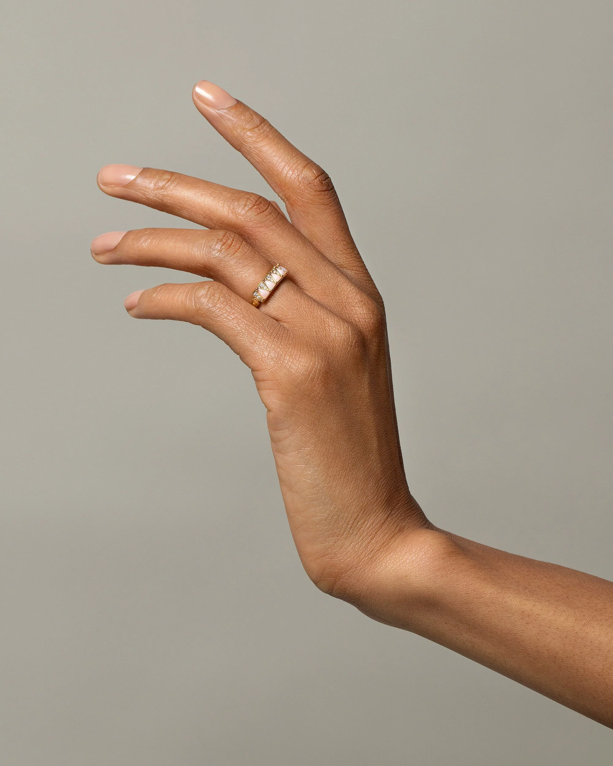 Five Triangle Ring - Pink Opal - Image 3