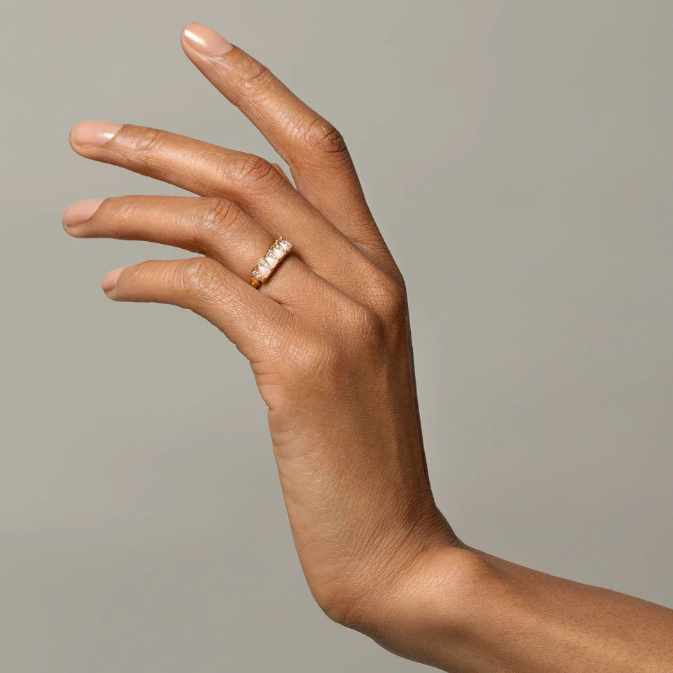 Five Triangle Ring - Pink Opal - Image 5