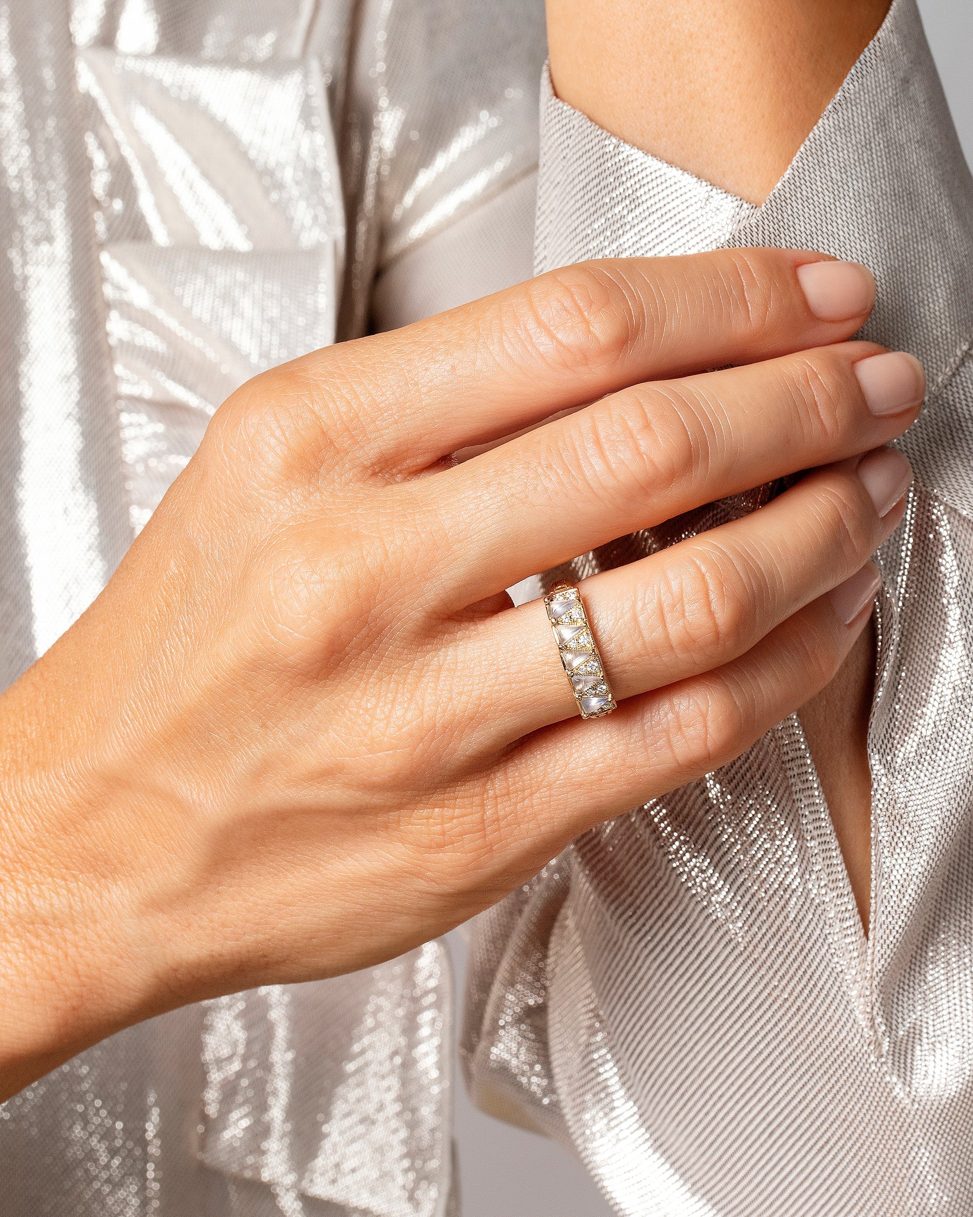 Five Triangle Ring - Blue Chalcedony - Image 3