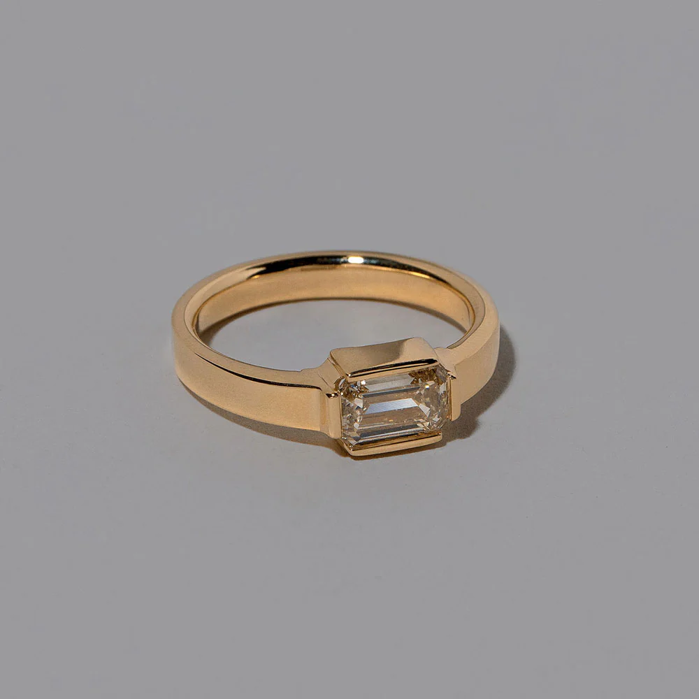 Fold Ring - Champagne Diamond - Image 4