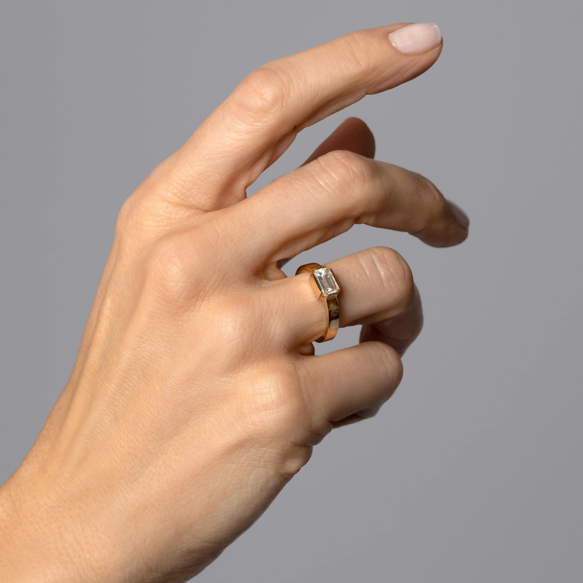 Fold Ring - Champagne Diamond - Image 6