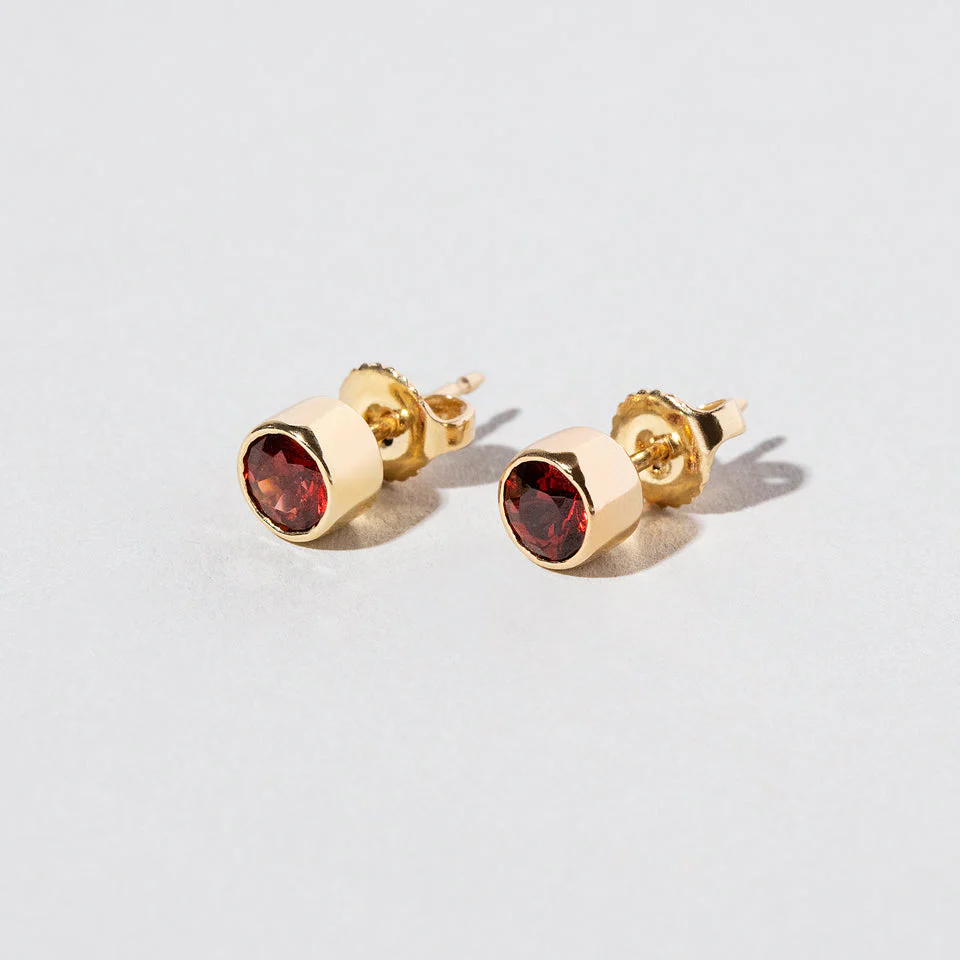 Garnet Stud Earrings - Image 3