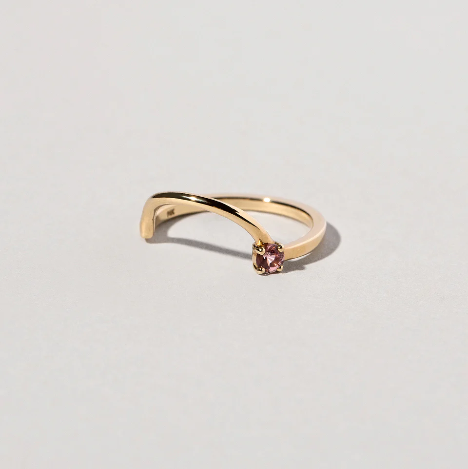 Half Hoop Band - Single Stone - Image 4
