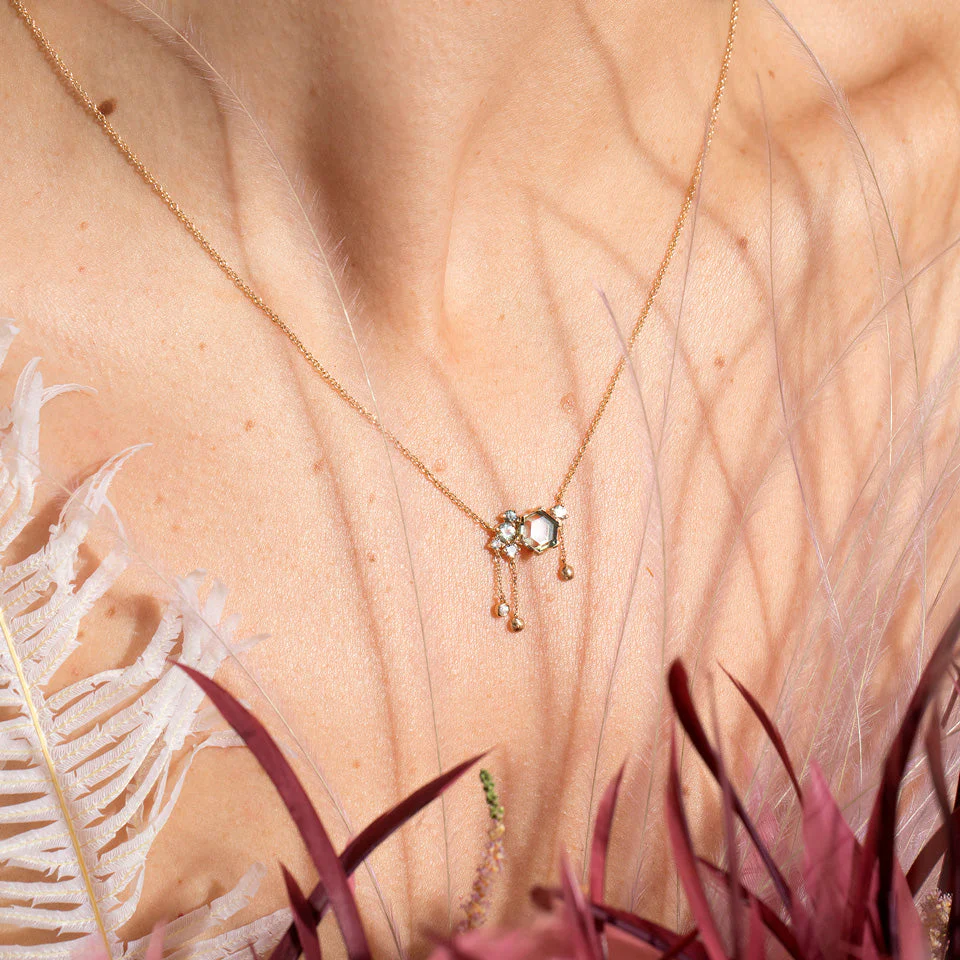 Hexagonal Slice Sapphire Necklace - Image 2