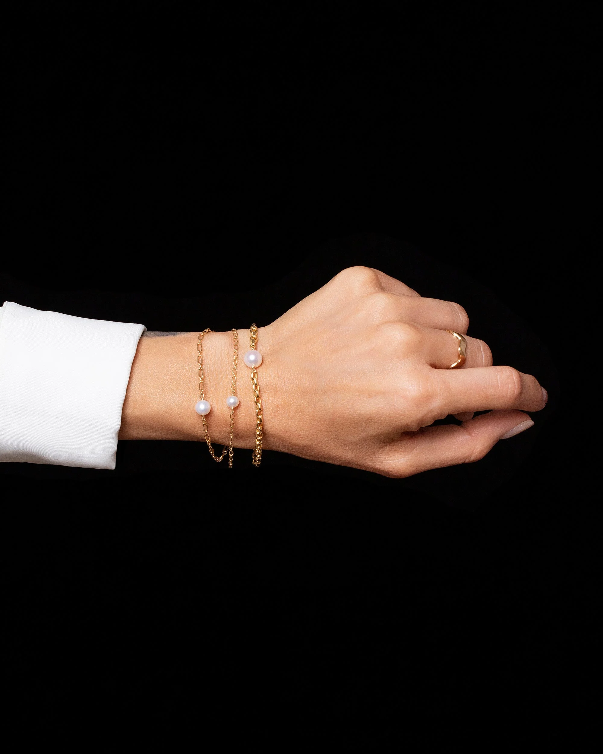 Pearl Station Bracelet Hot Dog Chain - Image 4