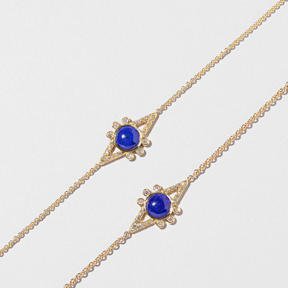 Lapis & Diamond Eye Bracelet - Image 3