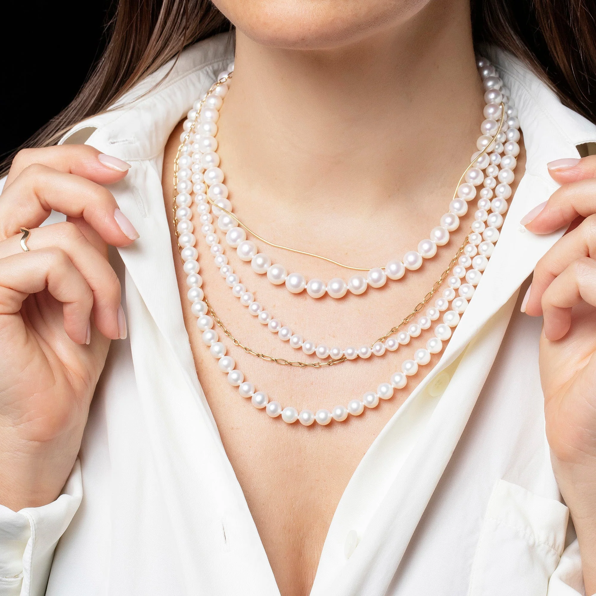 Layered Pearl Necklace - Image 4