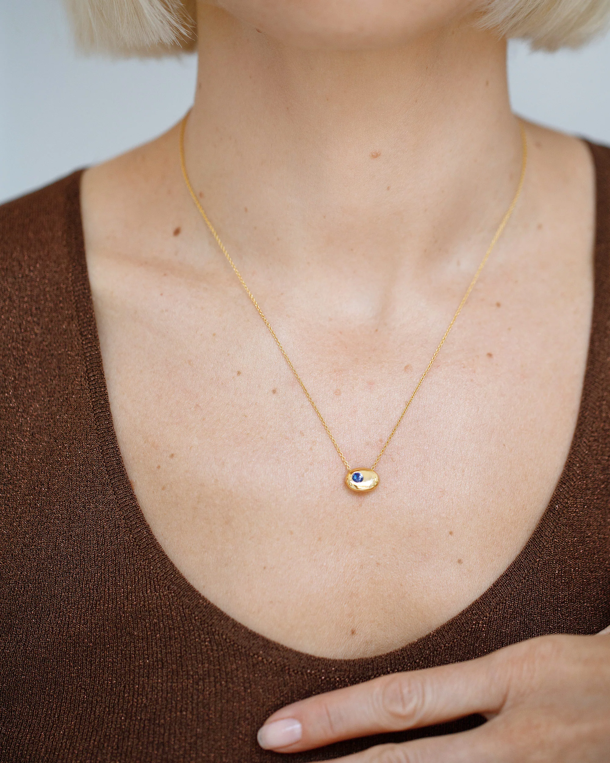 Level Necklace - Bicolor Blue Sapphire - Image 4