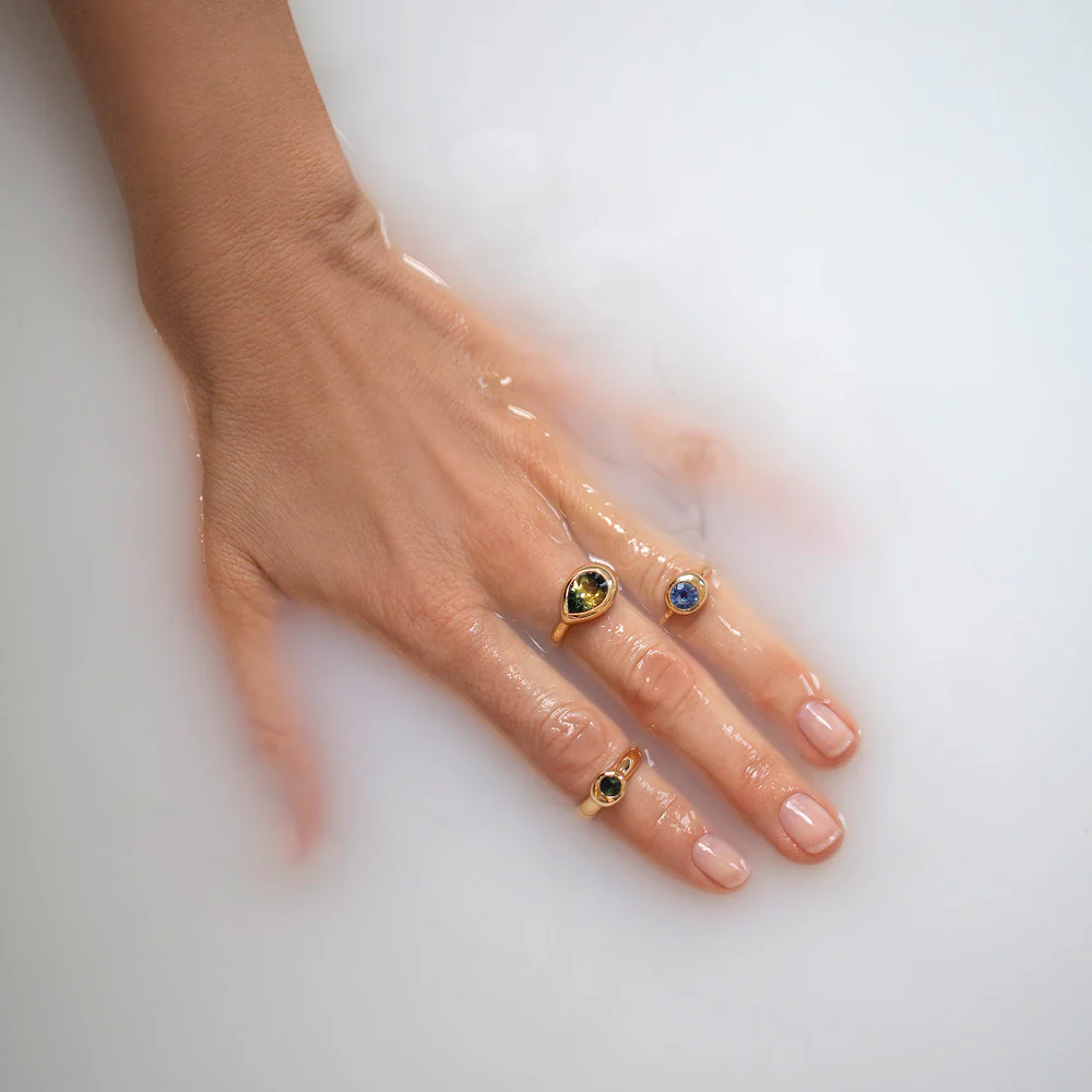 Level Ring - Green Sapphire - Image 4