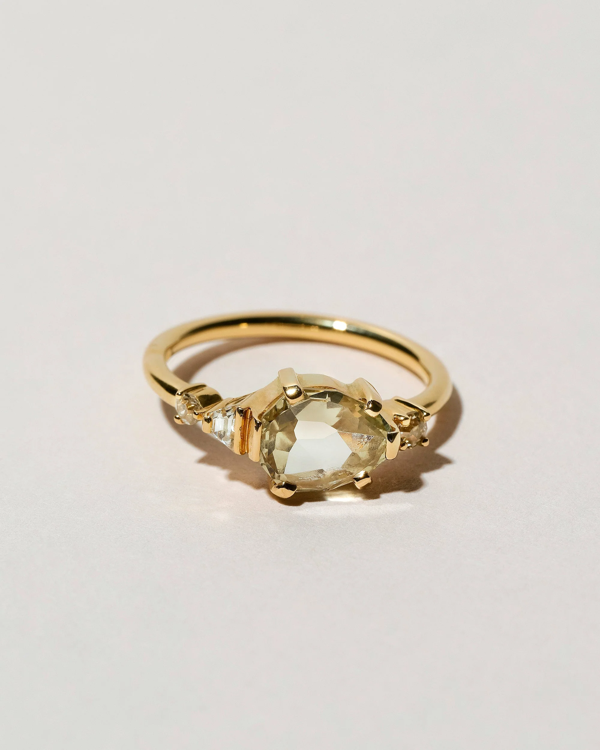 Light Green Grossular Garnet Cluster Ring