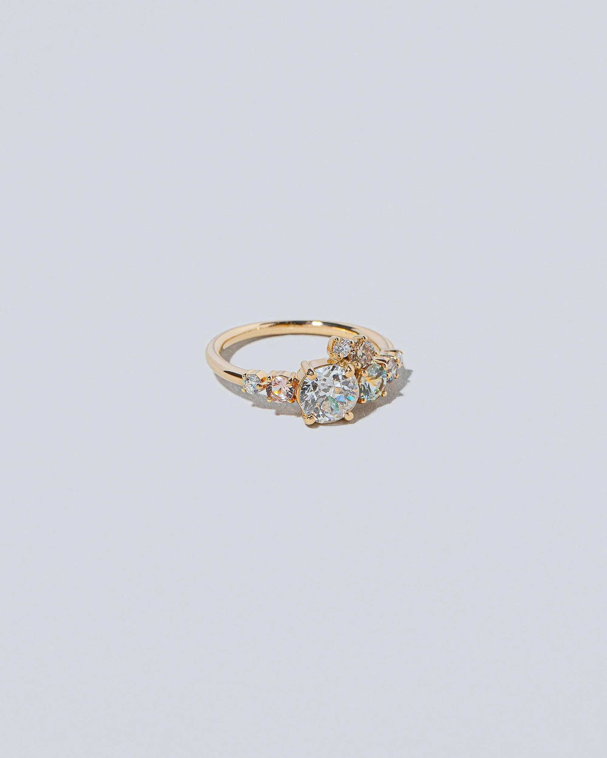 Luna Ring - White Diamond & Peach Topaz - Image 2