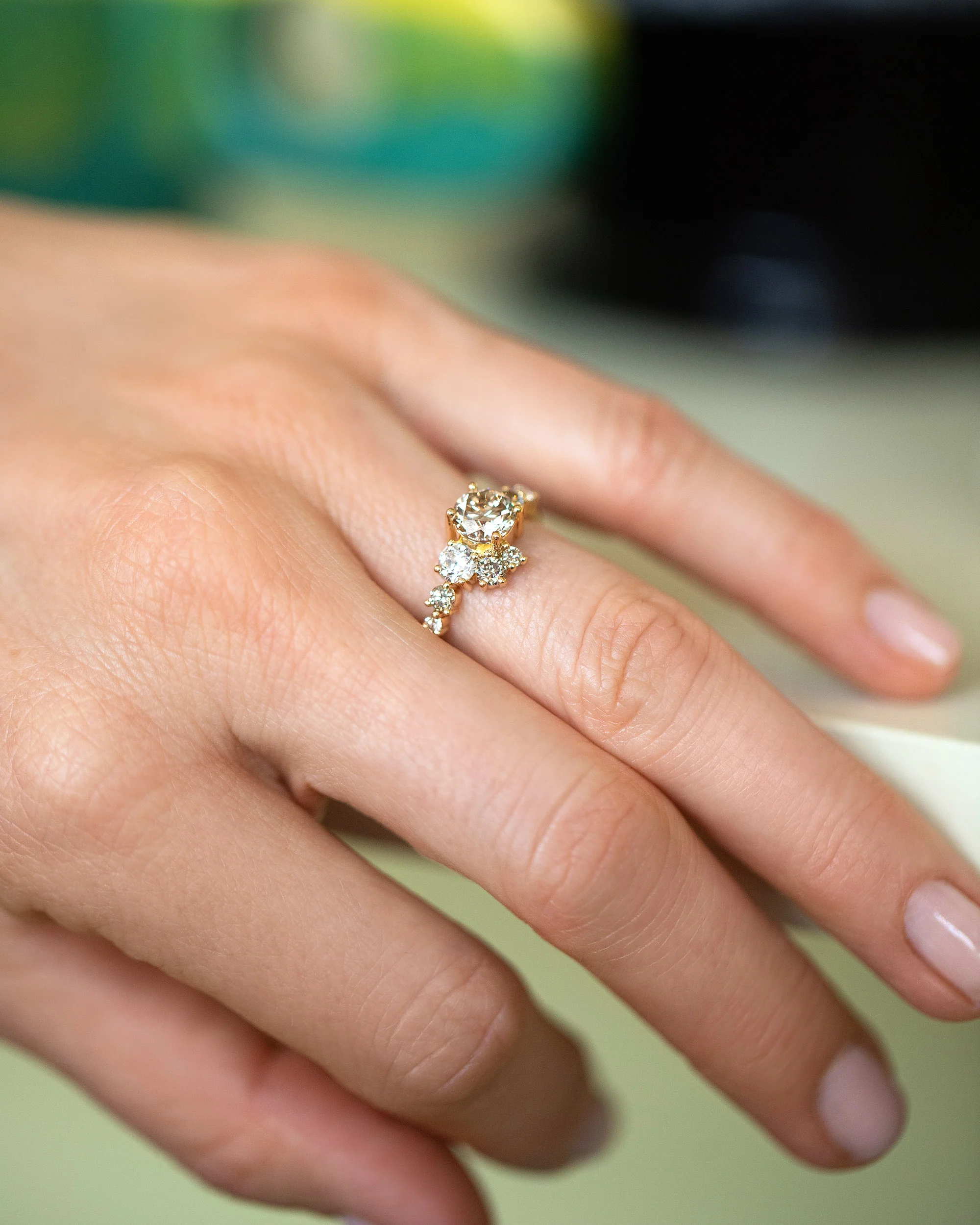 Luna Ring - Champagne Diamond - Image 4