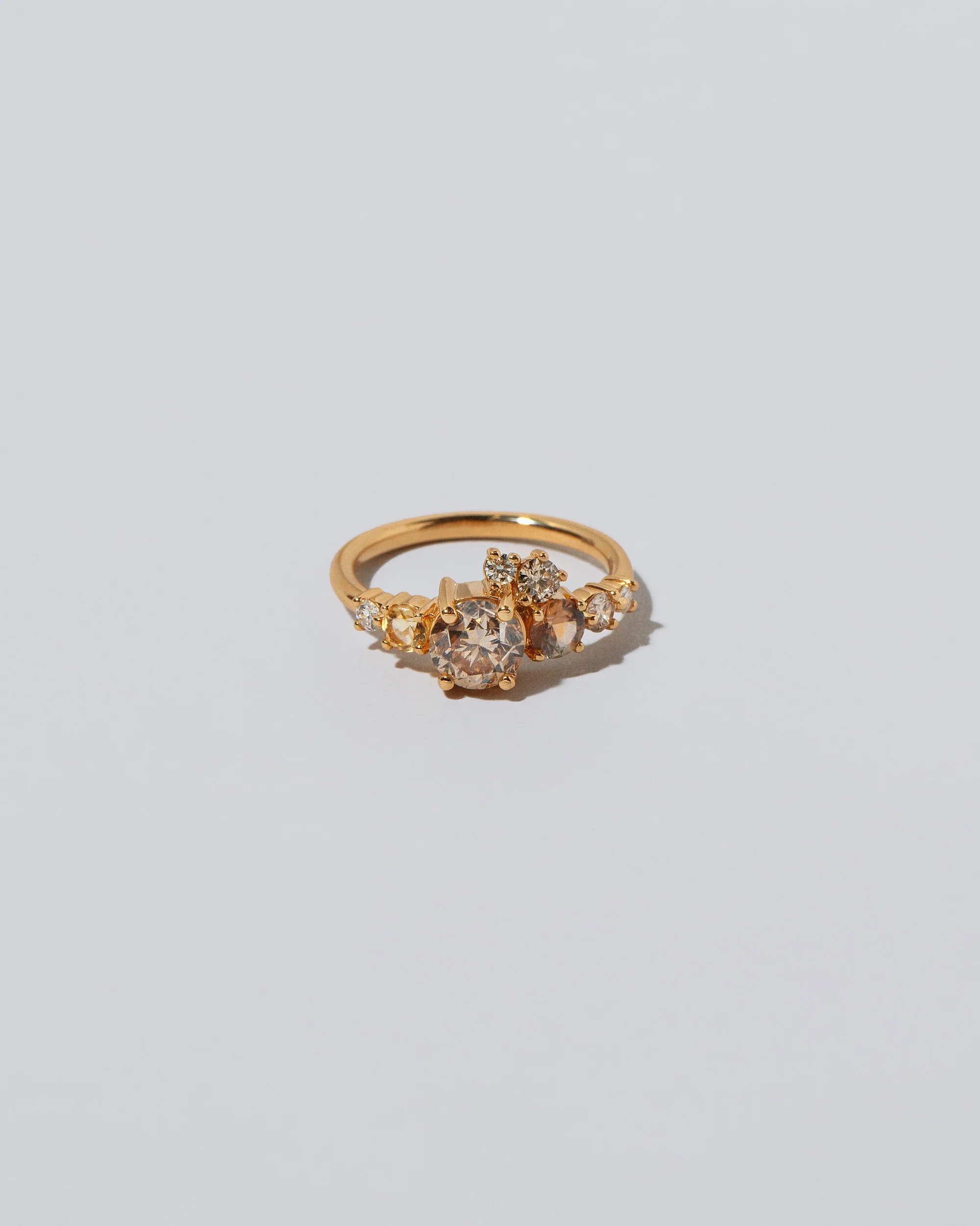 Luna Ring - Champagne Diamond & Peach Sapphire