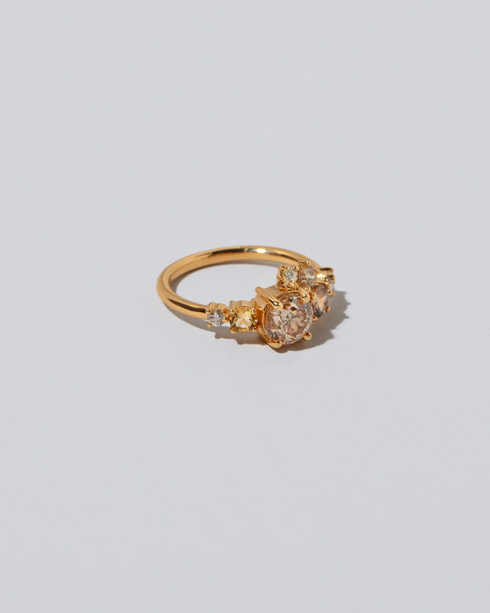 Luna Ring - Champagne Diamond & Peach Sapphire - Image 2
