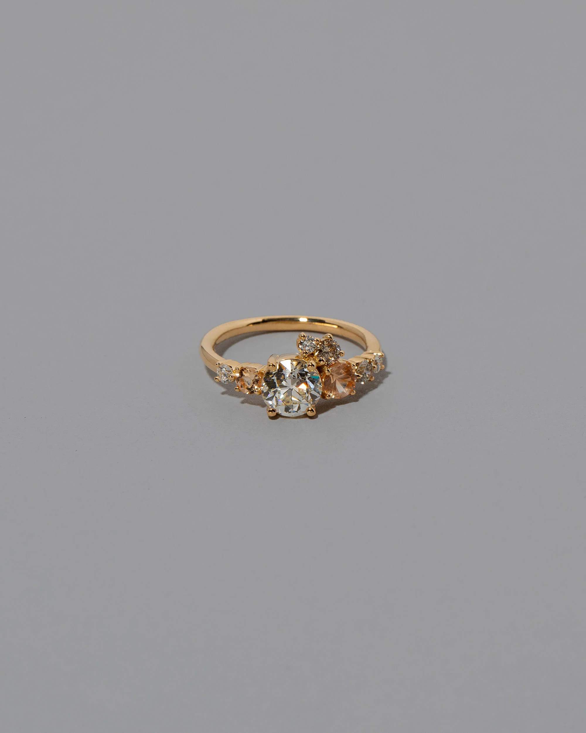 Luna Ring - Peach Sapphire & Diamonds