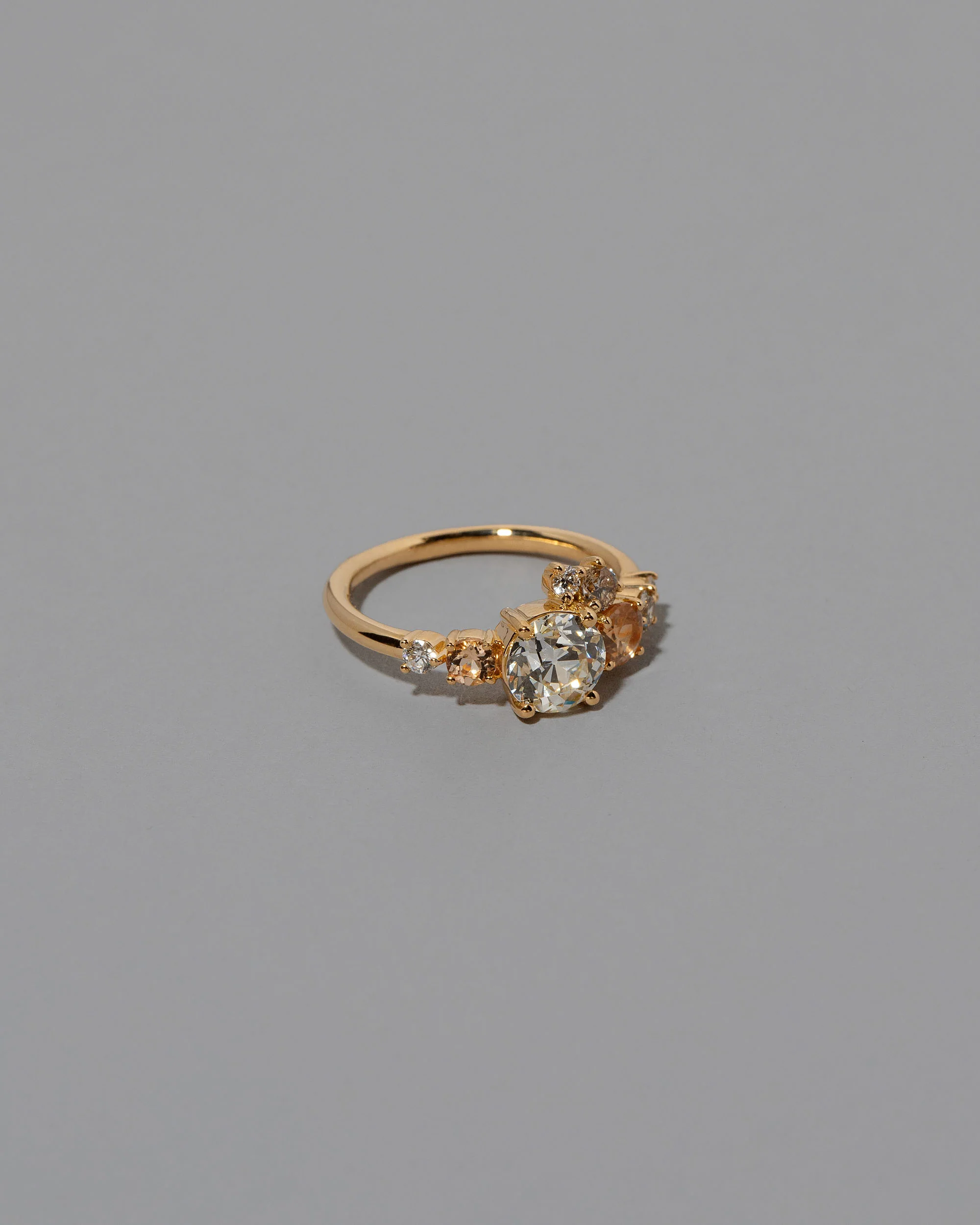 Luna Ring - Peach Sapphire & Diamonds - Image 2