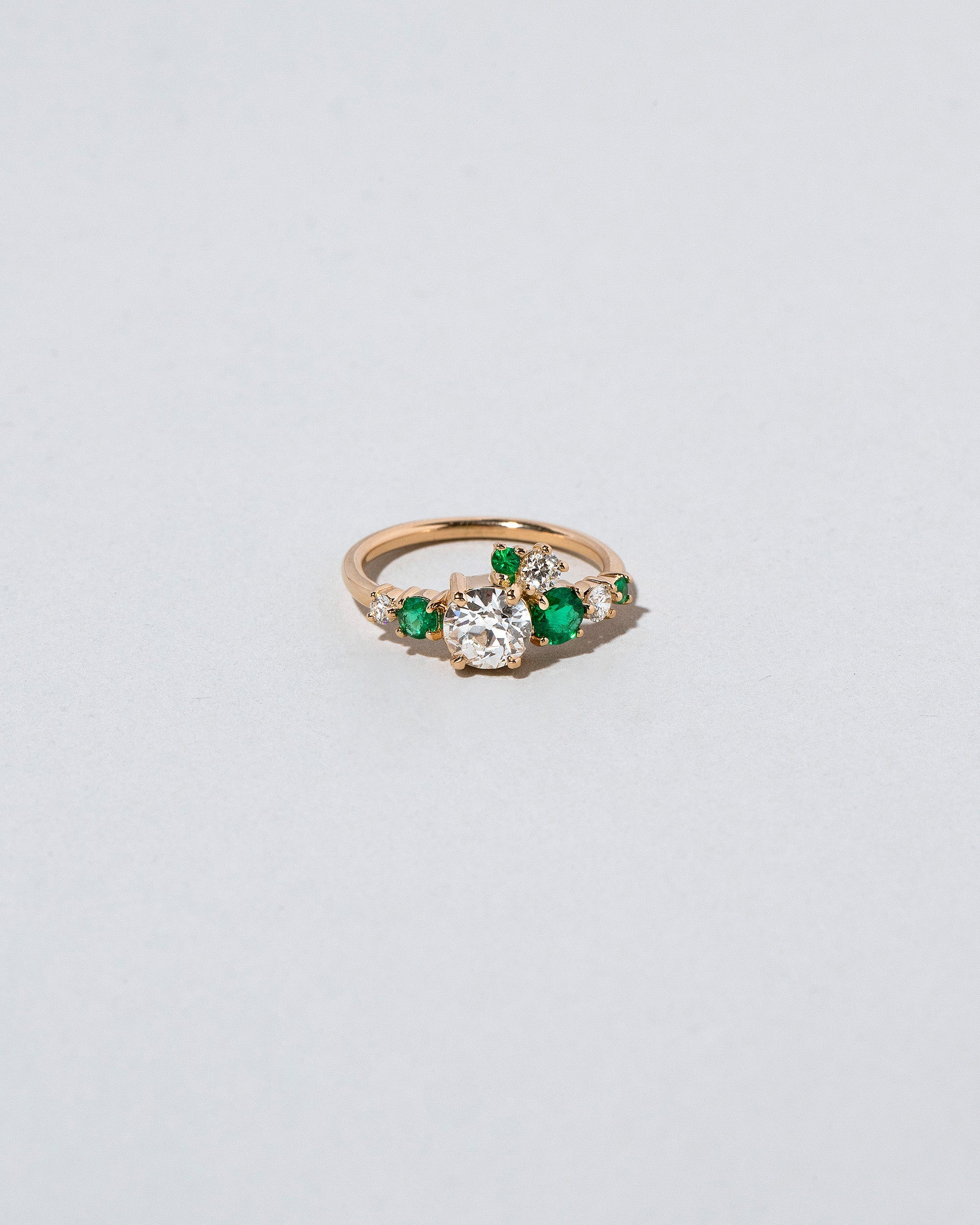 Luna Ring - White Diamond & Emerald