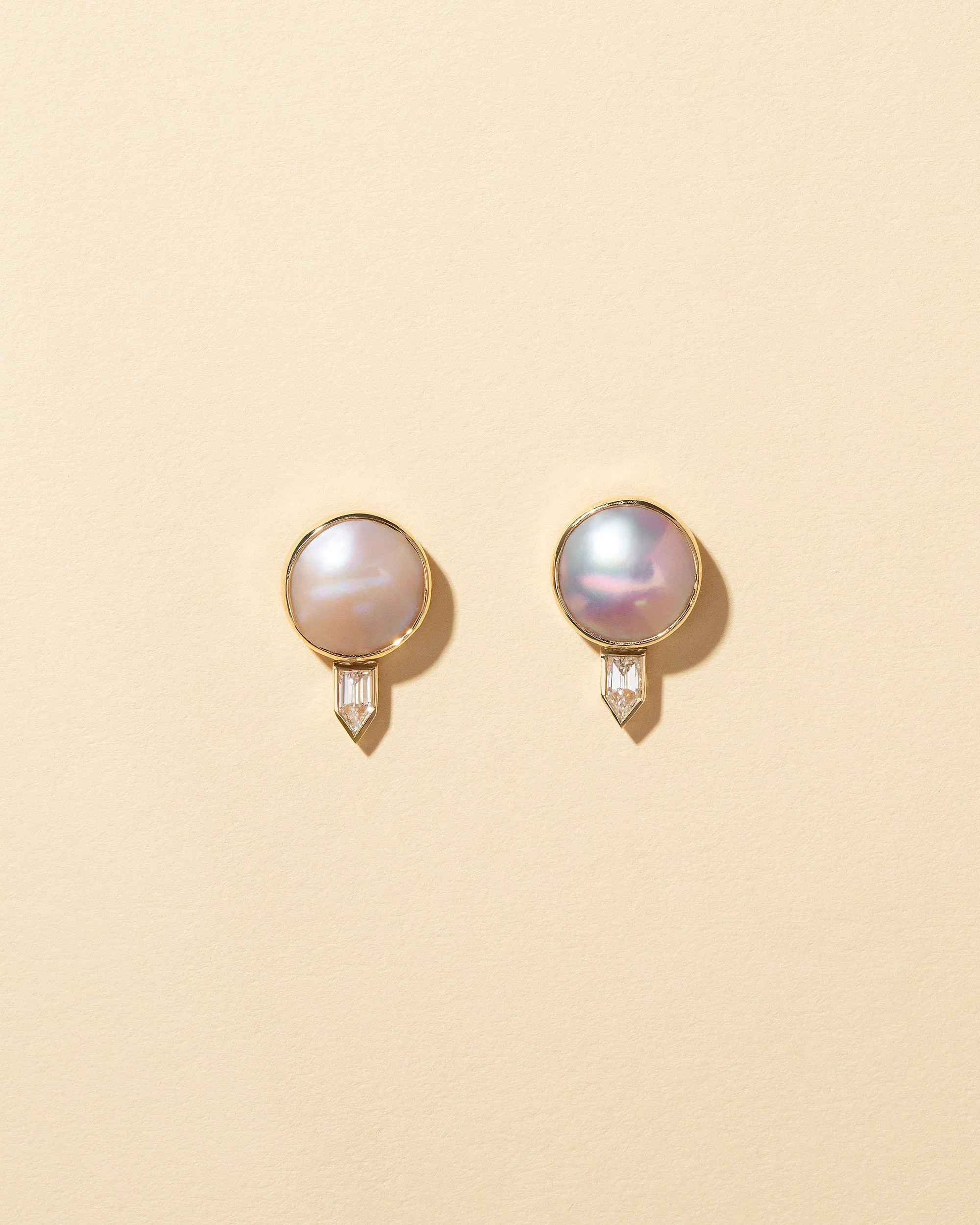 Mabe Pearl & Diamond Earrings