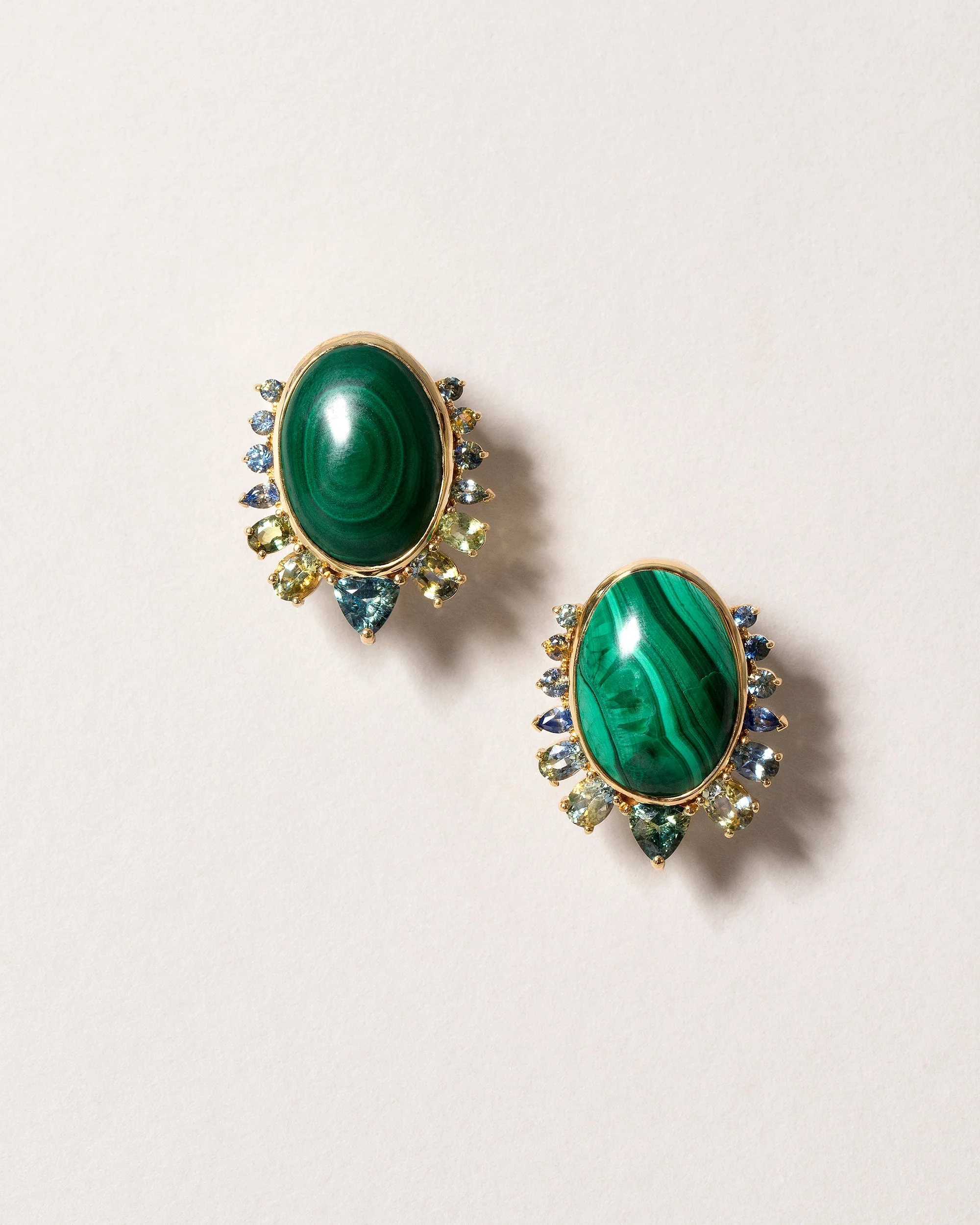 Malachite & Sapphire Earrings