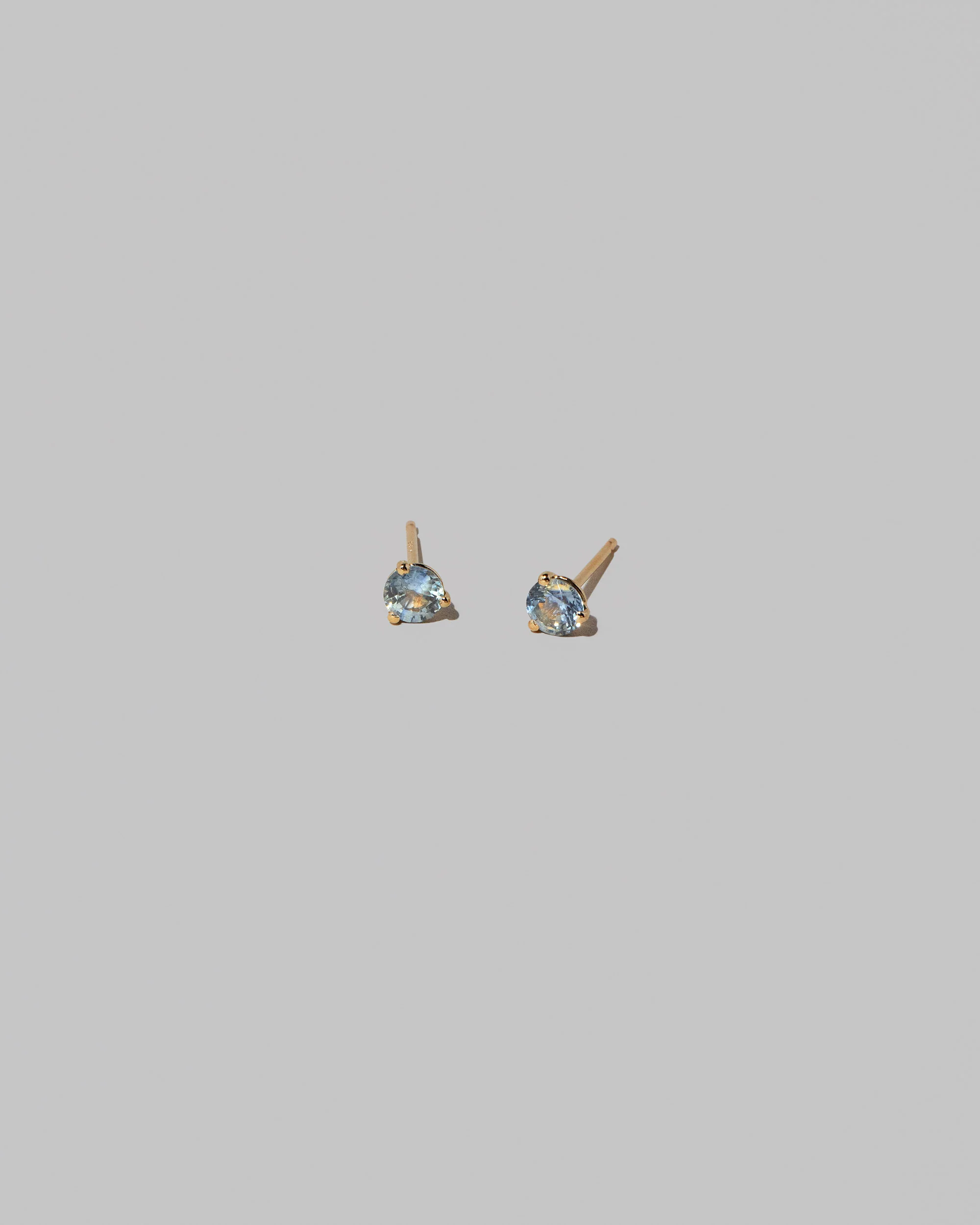 Martini Stud Earrings - Bicolor Blue & Yellow Sapphire