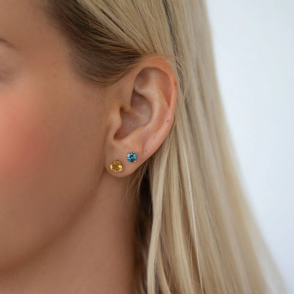 Martini Stud Earrings - Magenta Ruby - Image 3