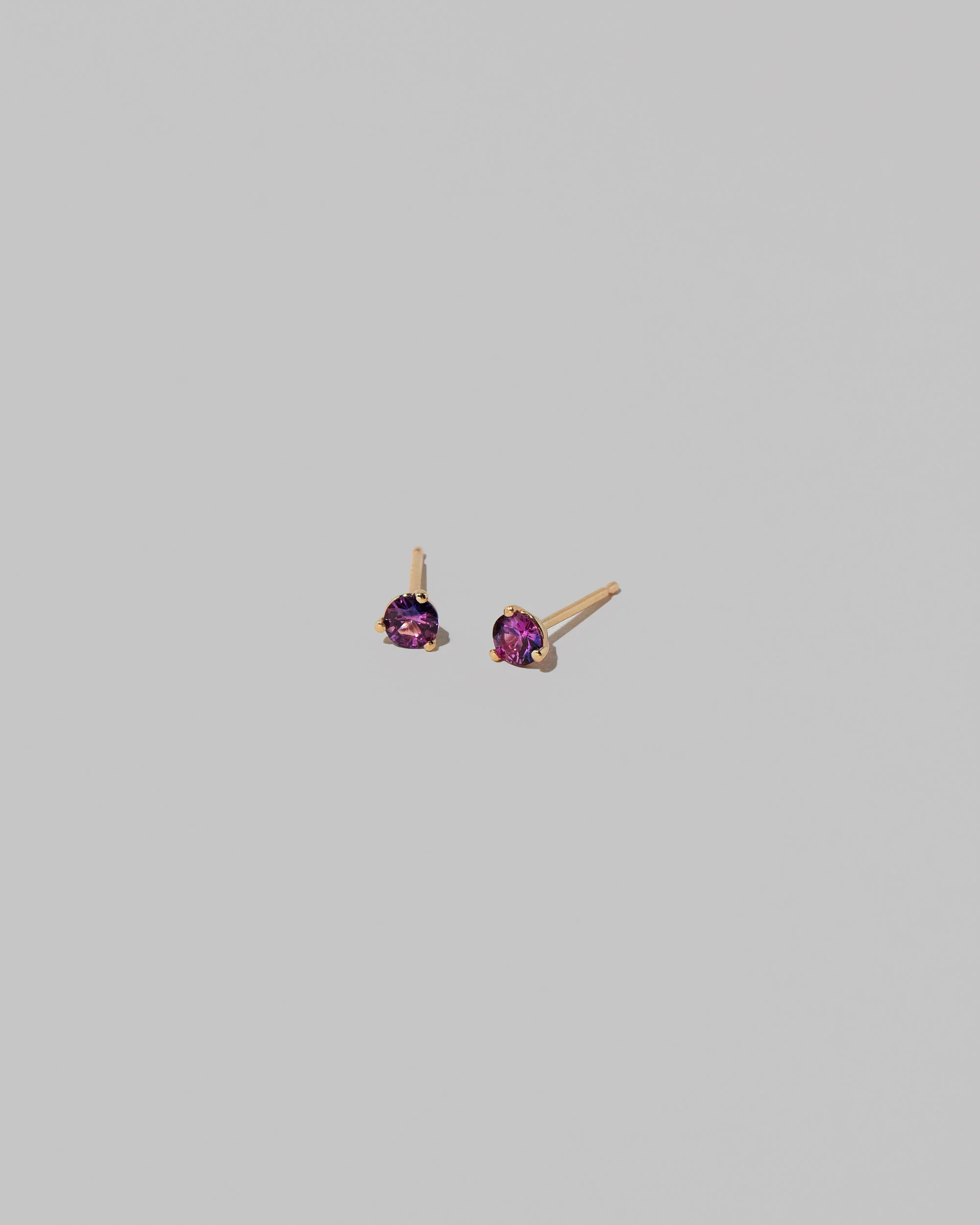 Martini Stud Earrings - Petite Bicolor Purple Sapphire