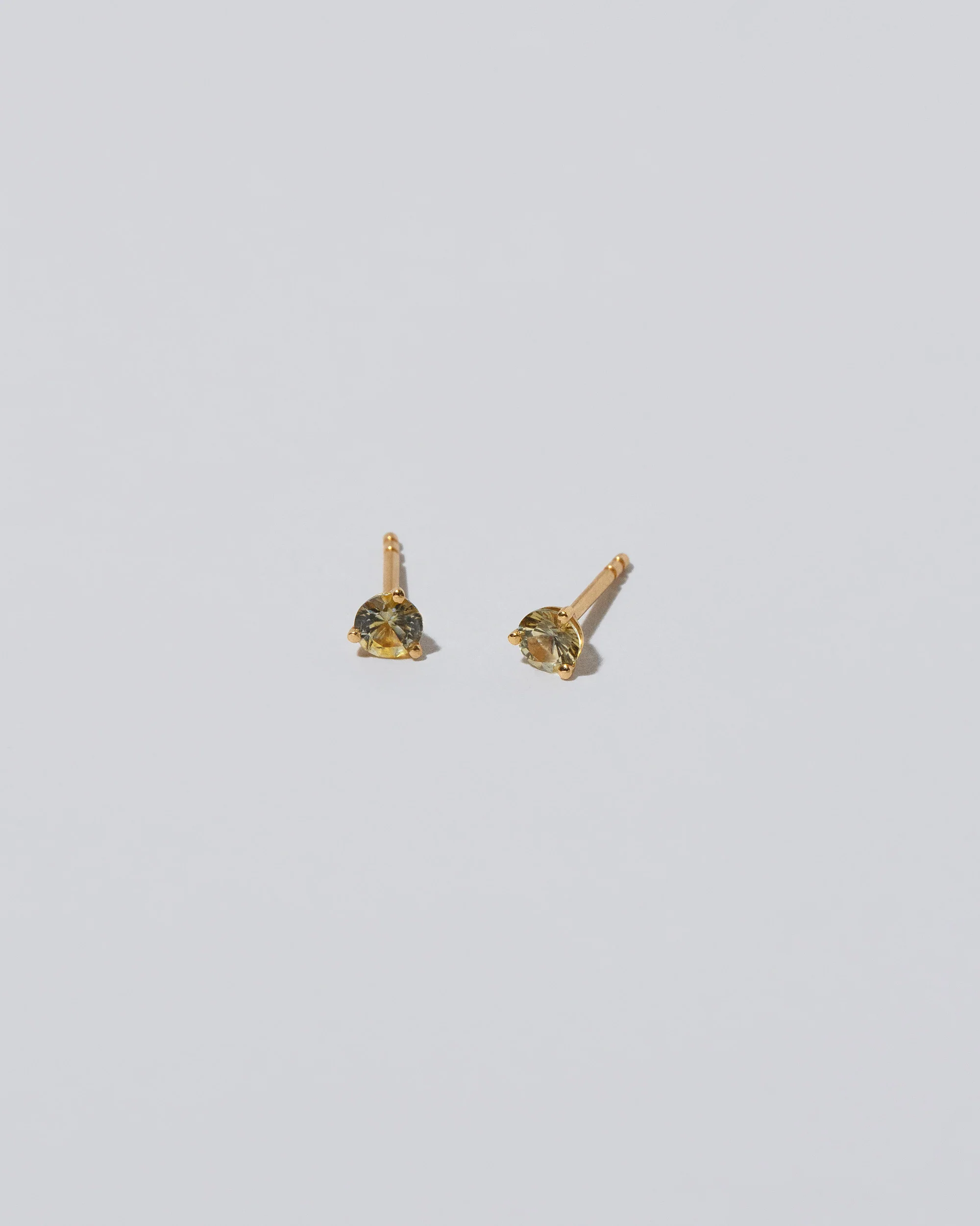 Martini Stud Earrings - Petite Yellow & Blue Sapphire - Image 2