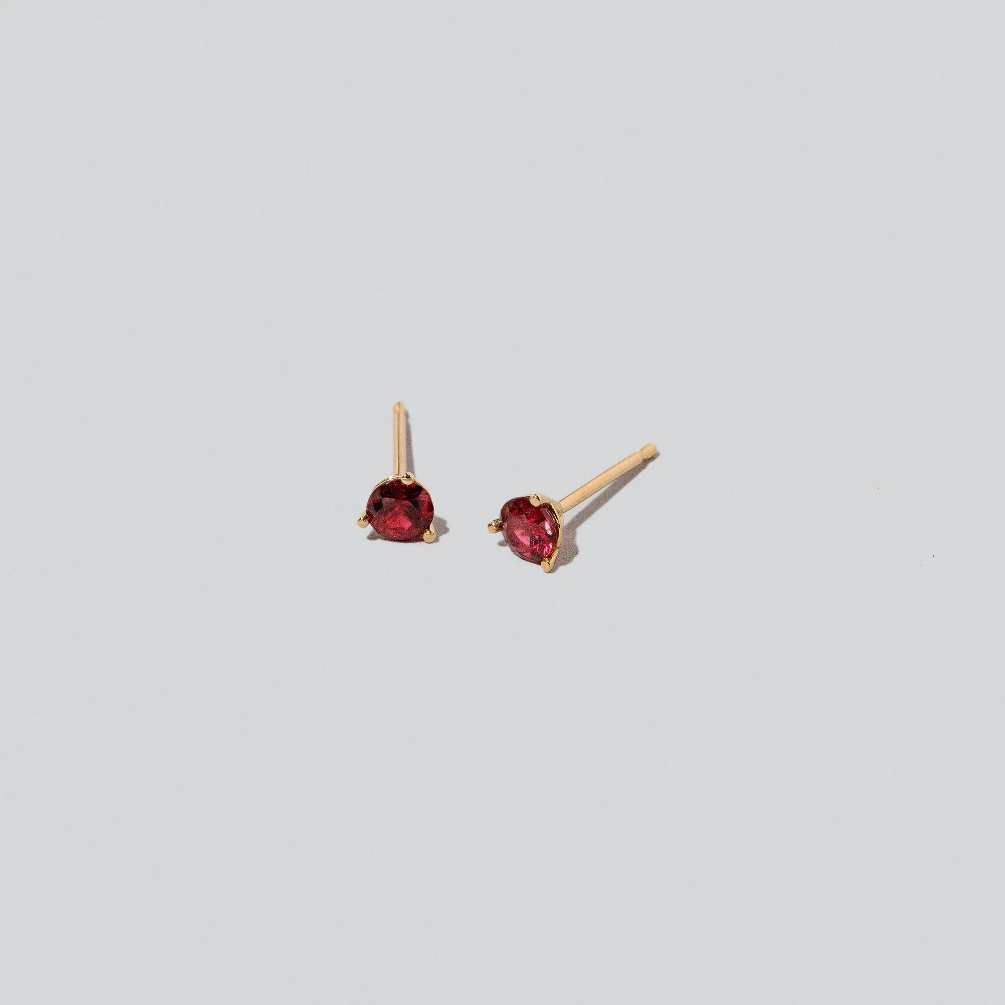 Martini Stud Earrings - Petite Garnet - Image 2