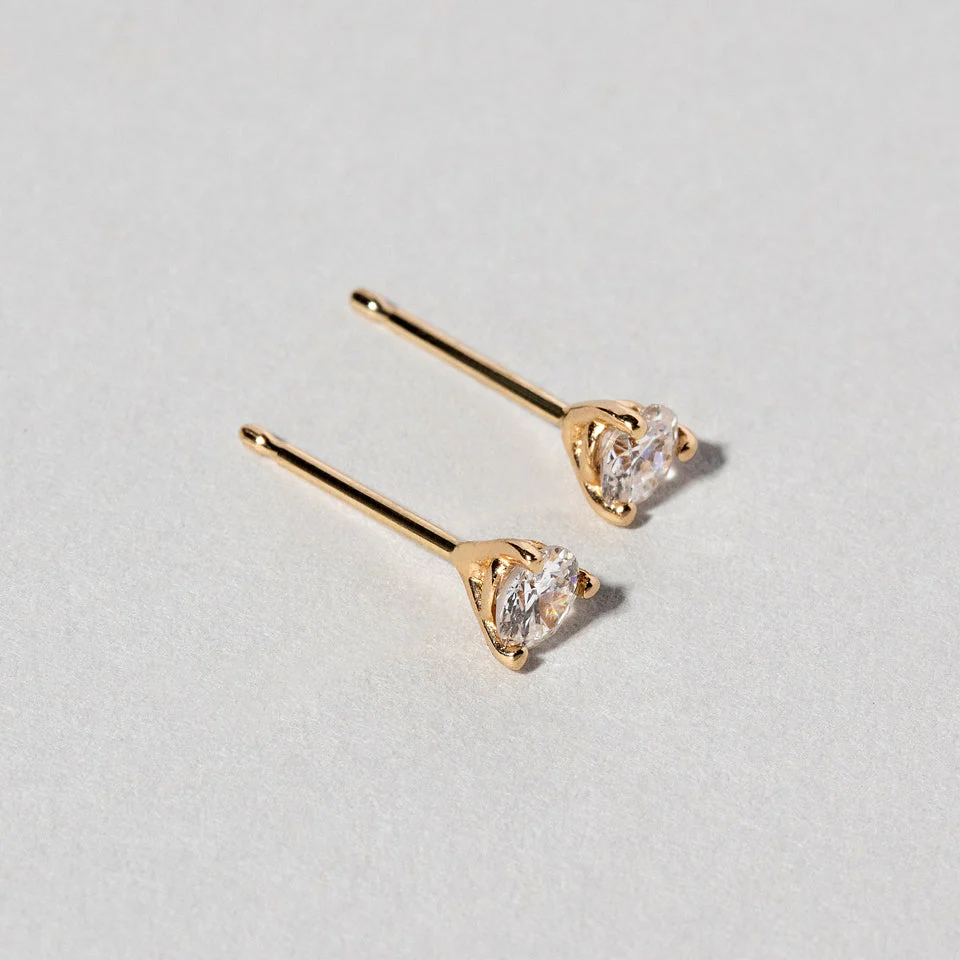 Martini Stud Earrings - White Diamond - Image 7