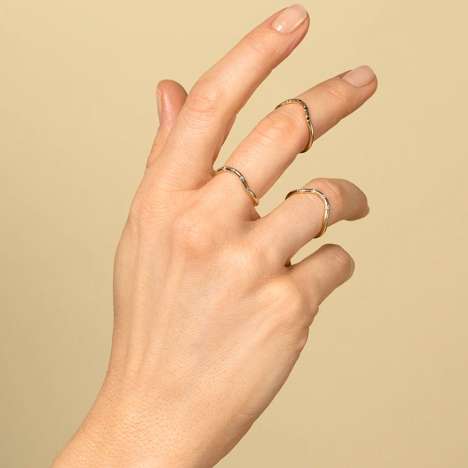 Mini Curve Band - Five Stone - Image 5