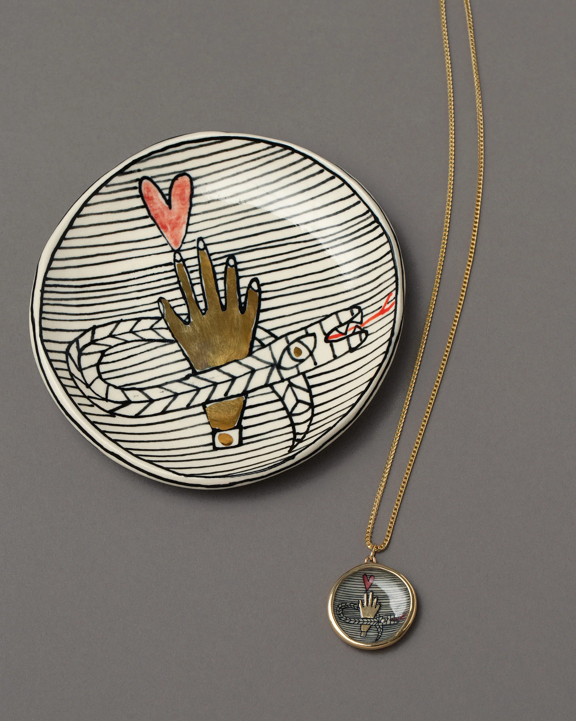 An Homage to Suzanne - Pendant Necklace & Mini Dish