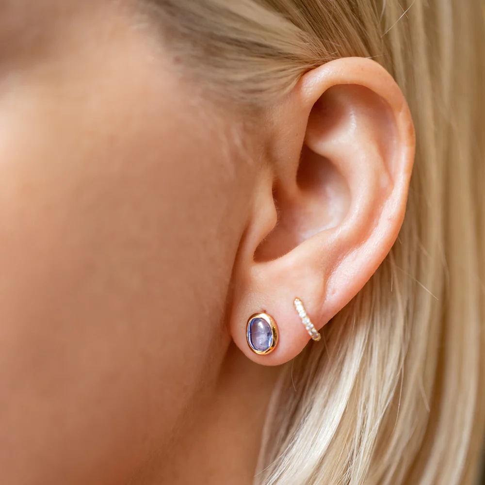 Gusher Blue Sapphire Stud Earrings 002 - Image 4