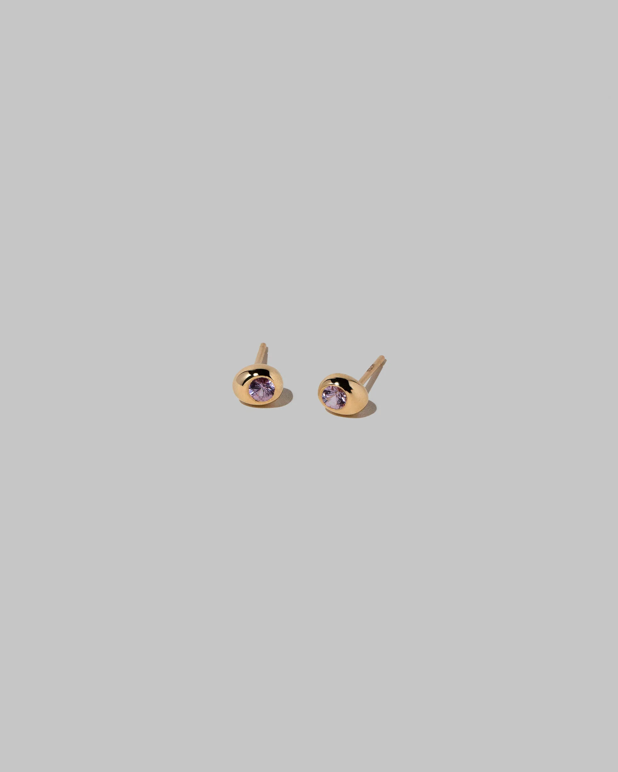 Level Stud Earrings - Pink Spinel