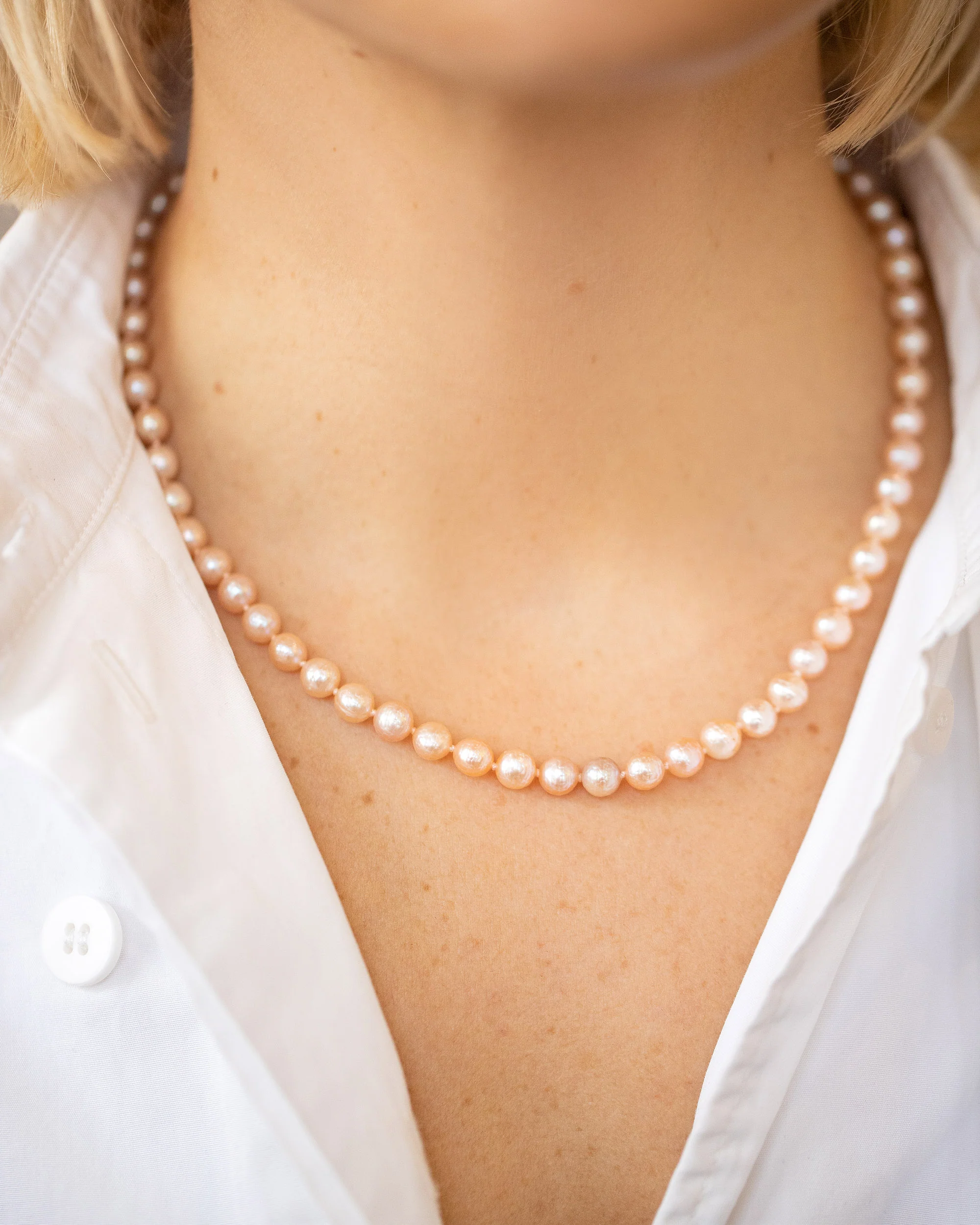 Faceted Sugar Pearl Necklace - Image 3