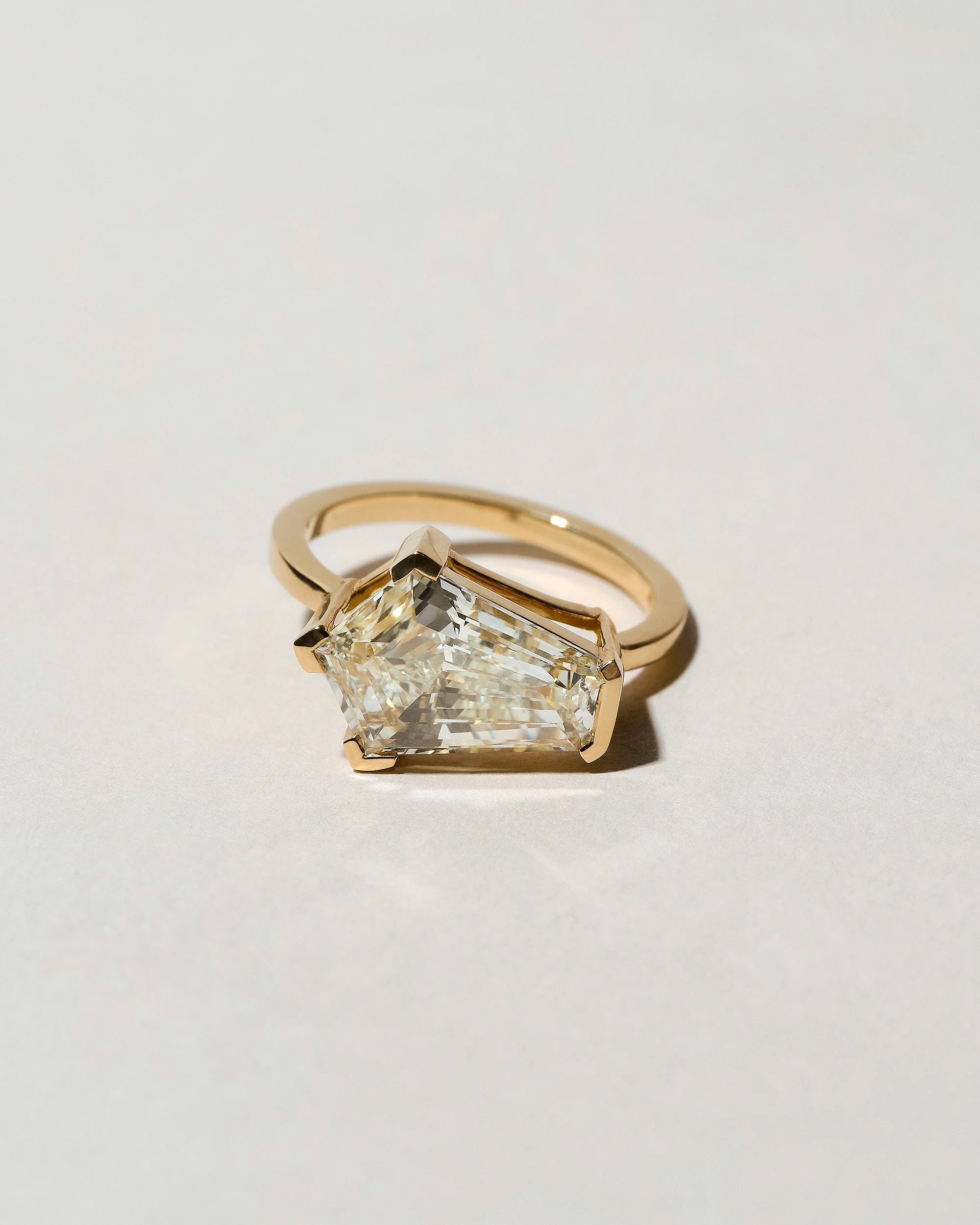 Modified Step Cut Diamond Ring