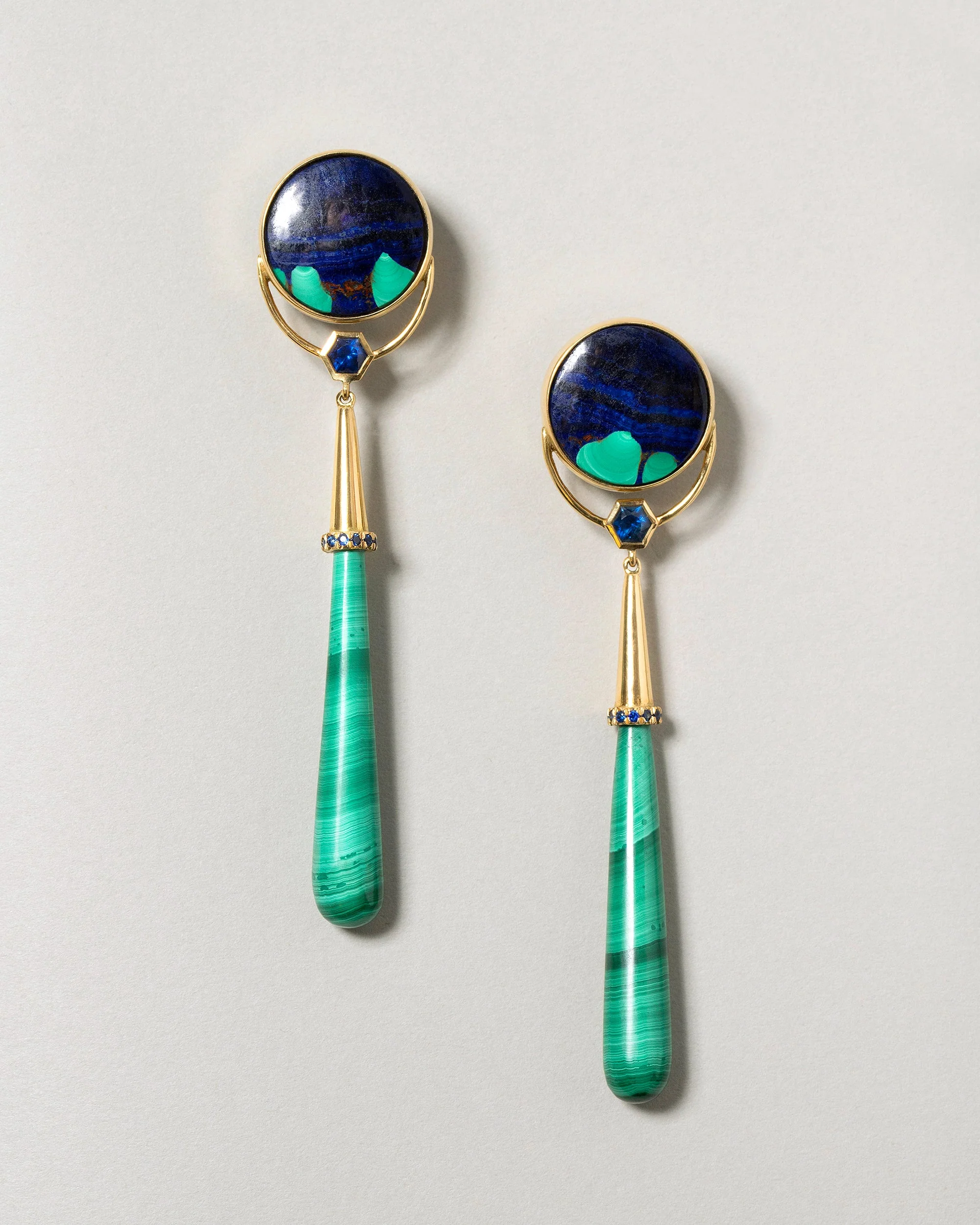 Gum Drop Azurite Malachite Earrings